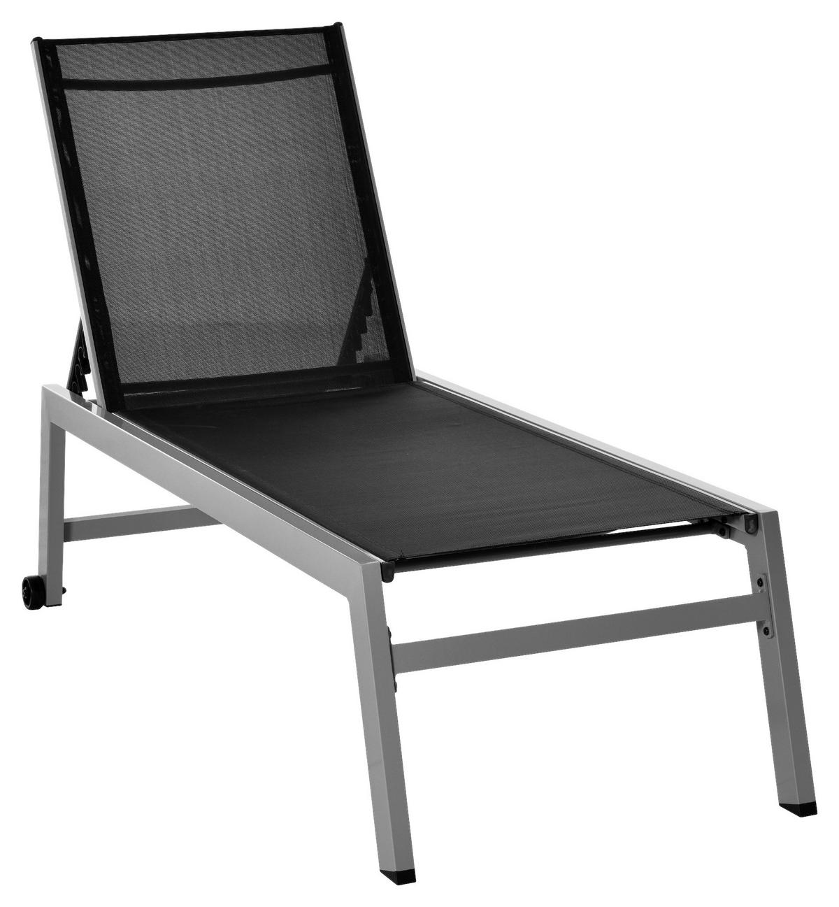Outsunny Gartenliege schwarz Aluminium B/H/L: ca. 65x102x169 cm Gartenliege - schwarz (169,00/65,00/102,00cm) - Outsunny