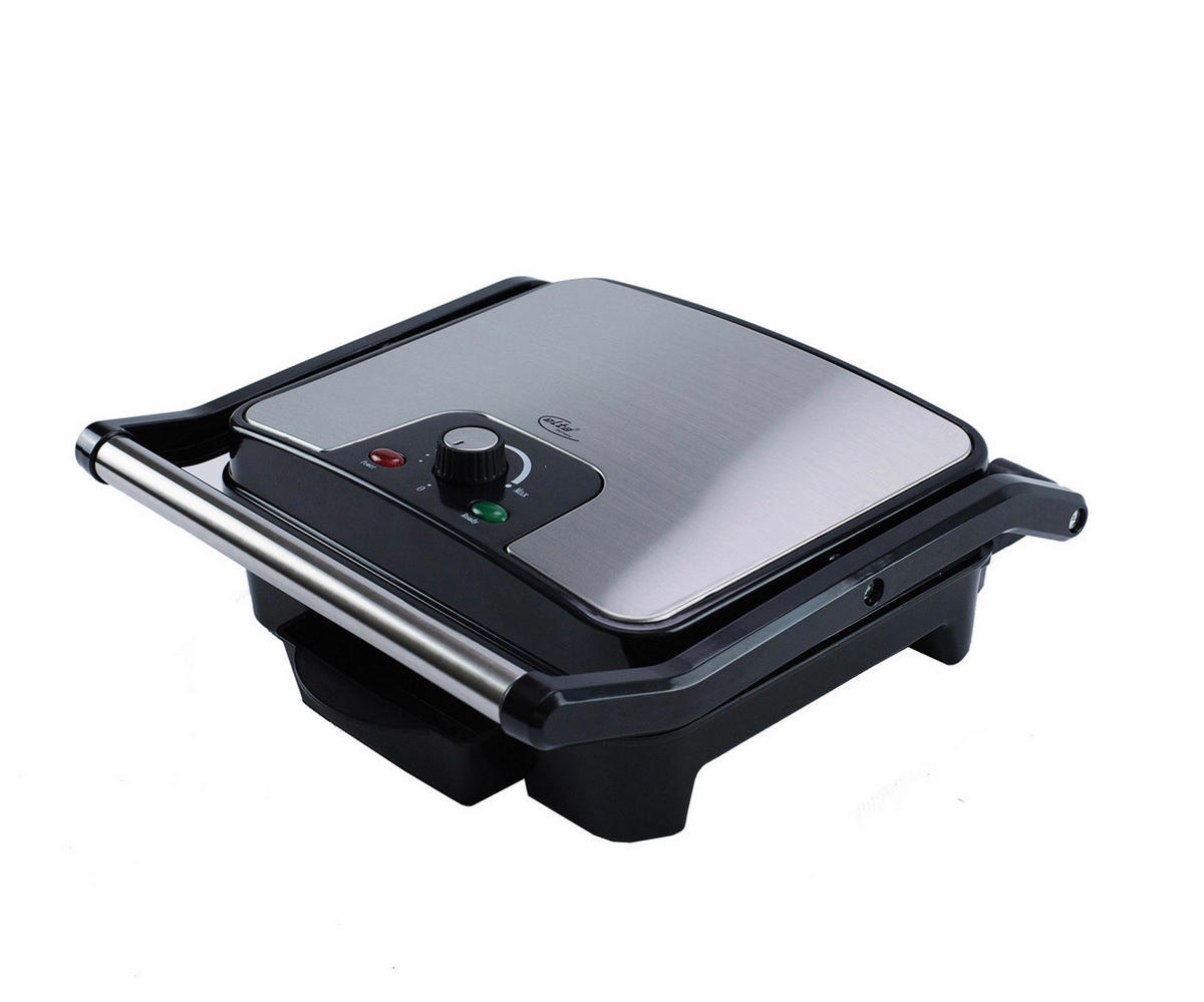 Elta Kontaktgrill KG-201 Edelstahl Edelstahl Kunststoff B/H/T: ca. 33x11x36 cm Kontaktgrill_Elta KG201 - schwarz/Edelstahl (33,00/11,00/36,00cm) - Elta