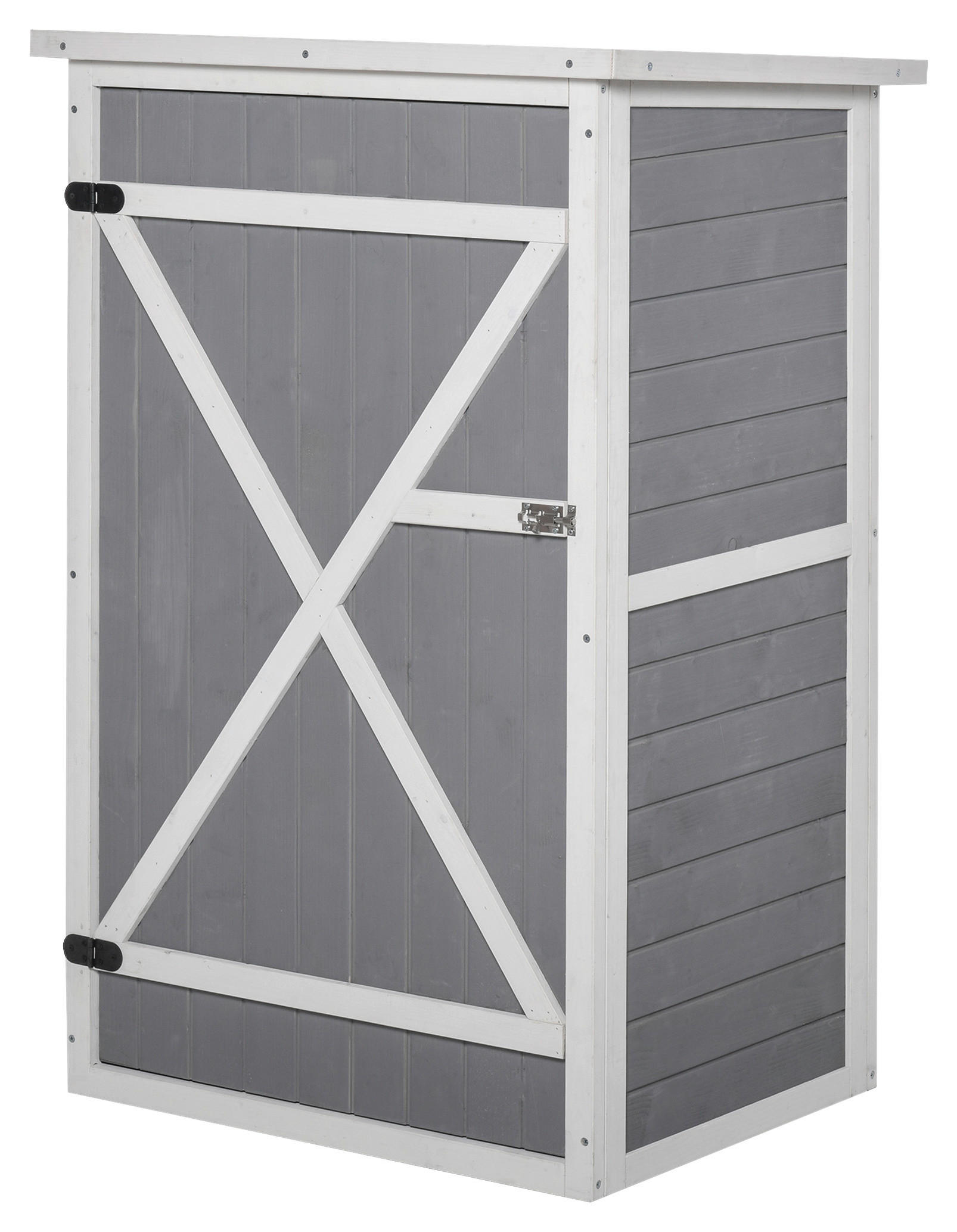 Outsunny Gartenhaus weiß B/H/L: ca. 56x115x75 cm Gartenhaus - weiß/schwarz (75,00/56,00/115,00cm) - Outsunny