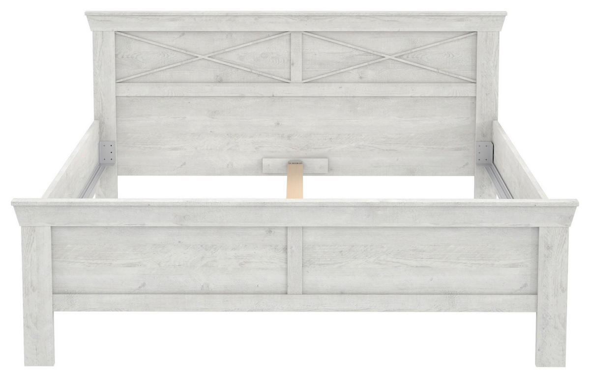 Bett  weiß Pinie Nachbildung Liegefläche B/L: ca. 180x200 cm Kashmir_Bett KSML181-D43 - weiß (180,00/200,00cm)