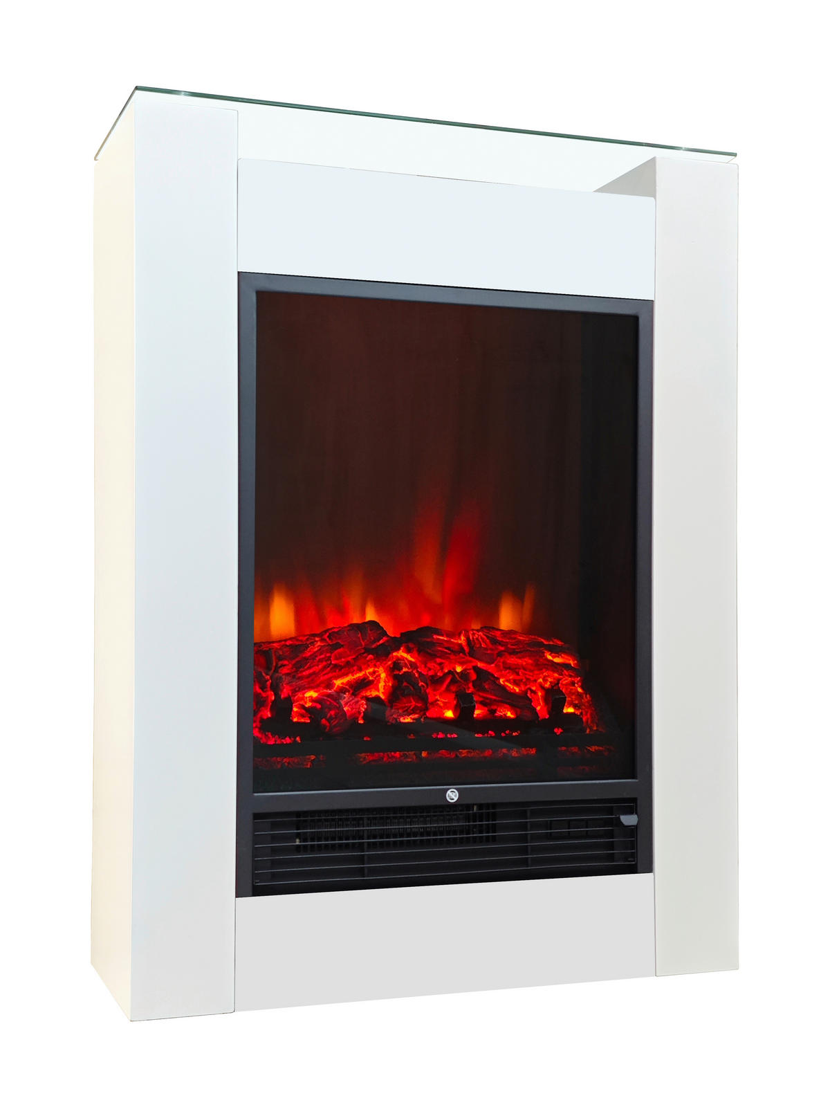 BHP Elektrischer-Kamin weiß Glas Metall B/H/L: ca. 24x78,3x58,4 cm ca. 1500 W Elektrischer_Kamin_Genf - weiß (58,40/24,00/78,30cm) - BHP