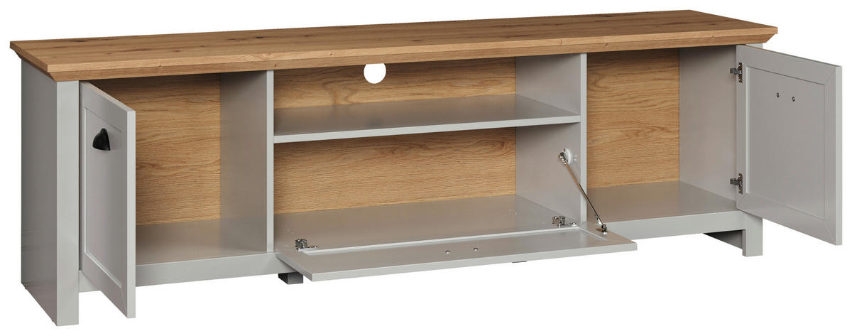 TV-Lowboard Landside Lichtgrau Eiche Artisan Nachbildung B/H/T: ca. 171x53x41 cm Landside - Lichtgrau/Eiche (171,00/53,00/41,00cm) - Trendteam