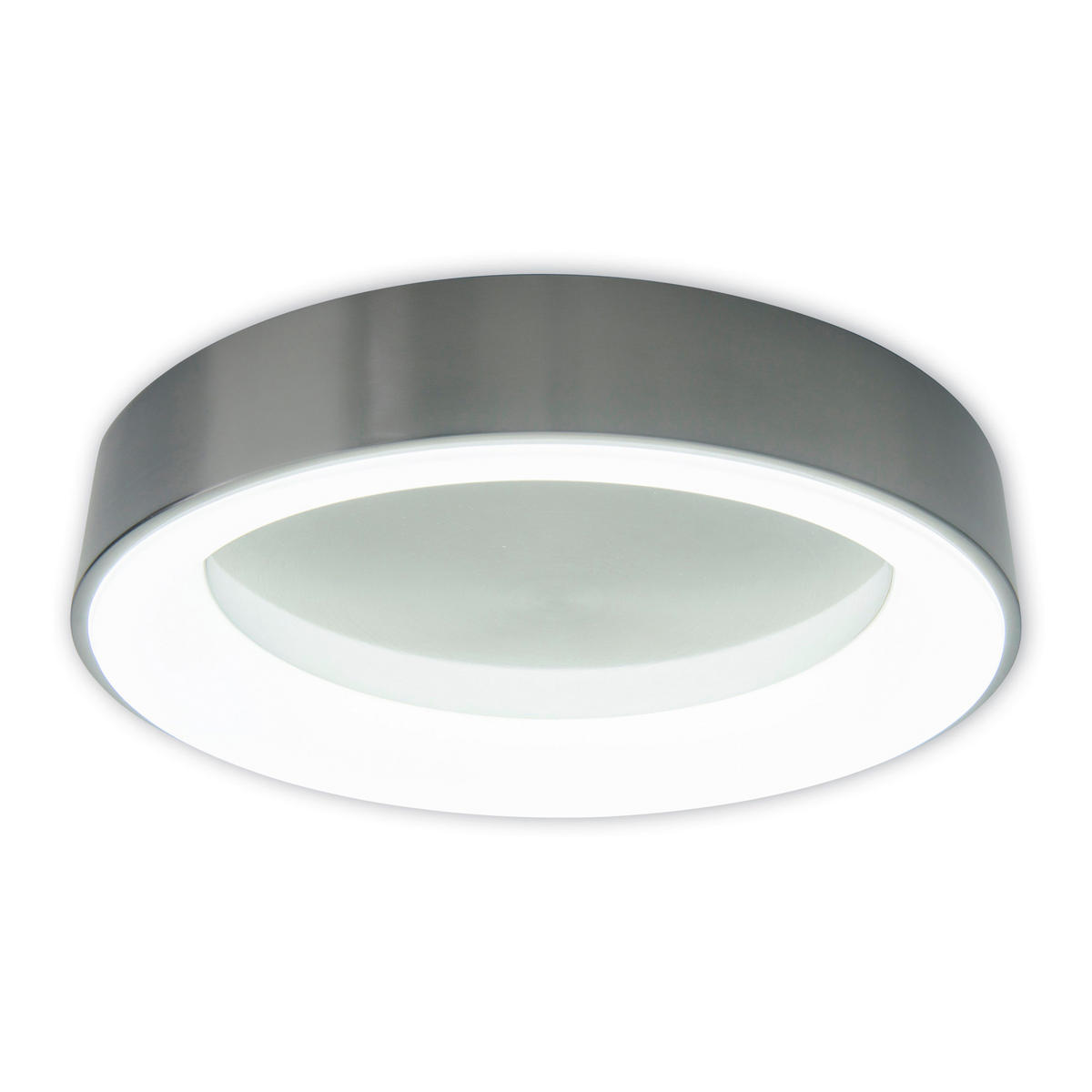 Näve Leuchten Deckenleuchte 1386961 nickel matt Kunststoff Metall B/H/T: ca. 46,5x8x46,5 cm null 1 Brennstellen Multo - nickel matt (46,50/8,00/46,50cm) - Näve Leuchten