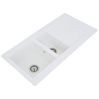 Respekta Einbauspüle Denver 1,5  100 x 50 W weiß Mineralite B/H/T: ca. 100x20x50 cm Denver 1,5  100 x 50 W - weiß (100,00/20,00/50,00cm) - Respekta