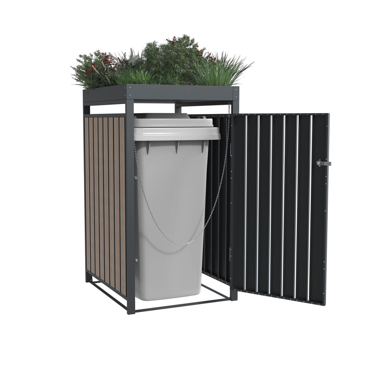 Westmann Mülltonnenbox Planta braun B/H/L: ca. 68x124x84 cm Planta - braun (84,00/68,00/124,00cm) - Westmann