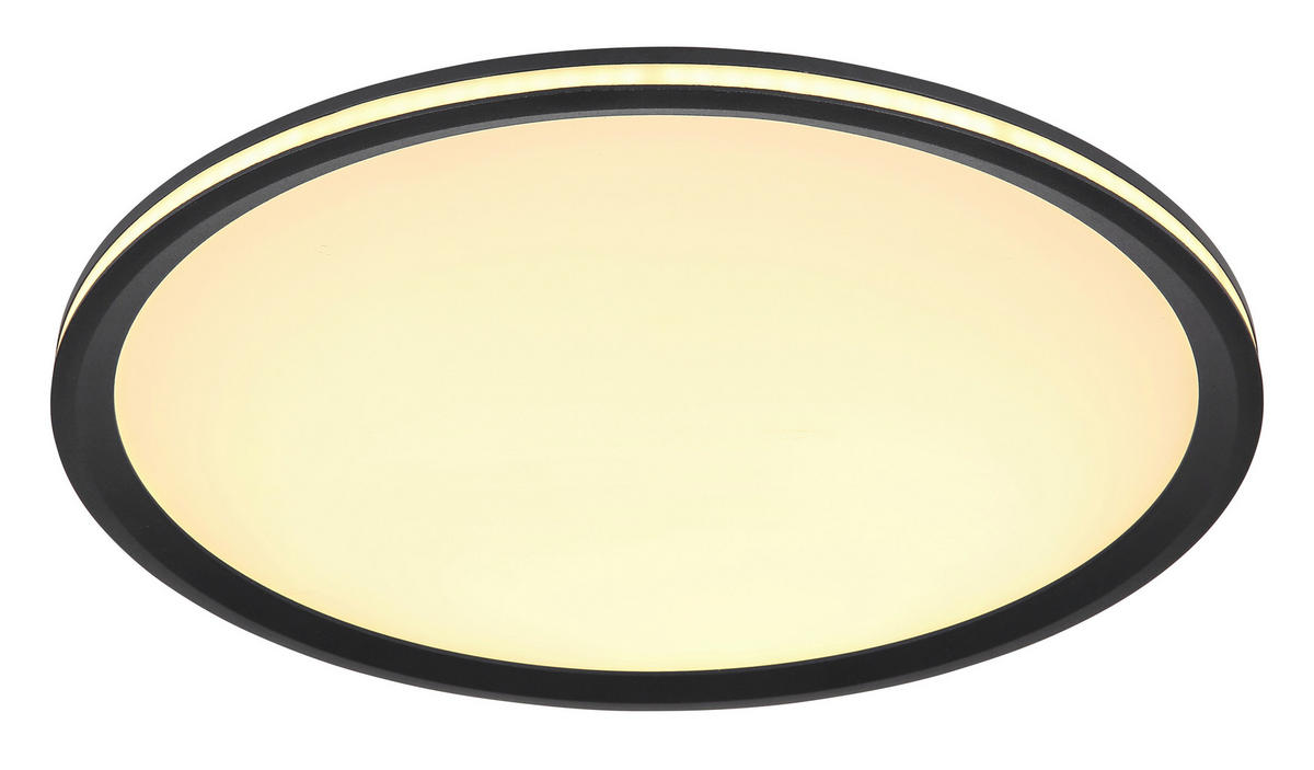 GLOBO LED-Deckenleuchte schwarz Opal Metall Aluminium Kunststoff H/D: ca. 5x40 cm BELISSA - schwarz/Opal (40,00/5,00cm) - GLOBO