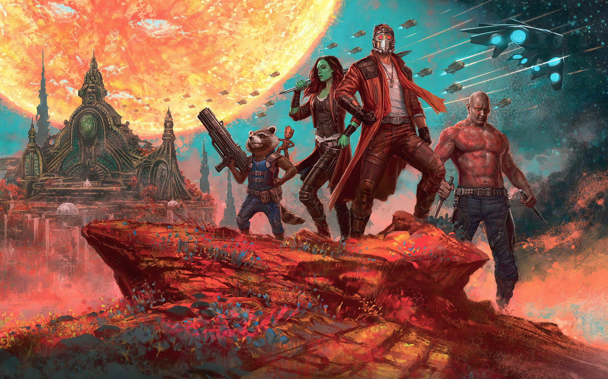 Komar Fototapete Guardians of the Galaxy Panorama B/L: ca. 400x250 cm Guardians of the Galaxy Panorama - (400,00/250,00cm) - Komar