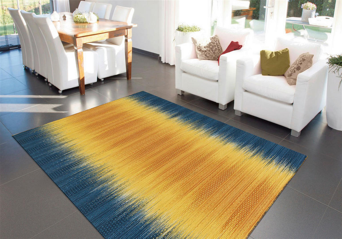 Arte Espina Outdoorteppich Sunset 8070 blau B/L: ca. 170x240 cm Sunset 8070 - blau/gelb (170,00/240,00cm) - Arte Espina
