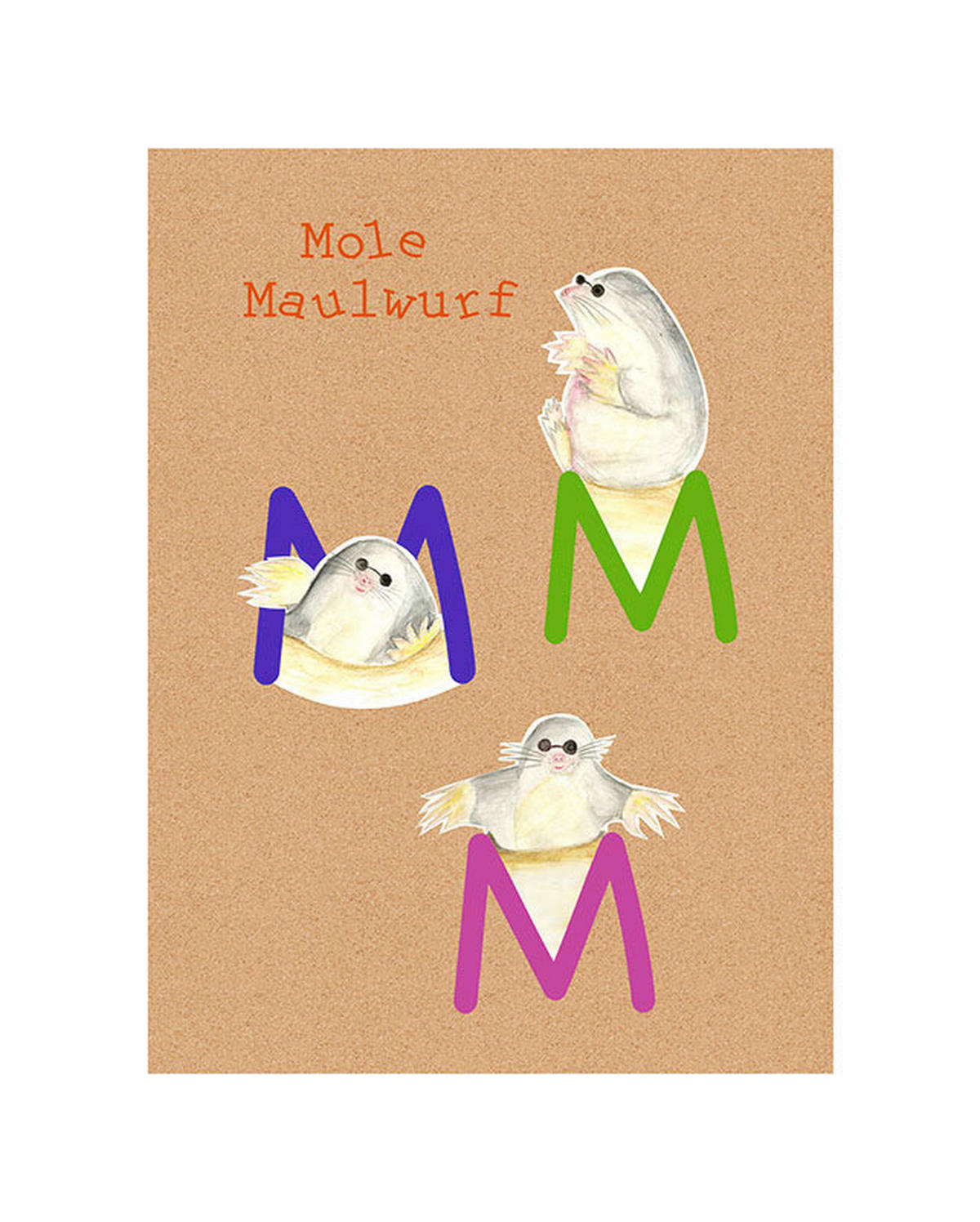 Komar Poster ABC Animal M Buchstaben B/L: ca. 40x50 cm ABC Animal M - (40,00/50,00cm) - Komar
