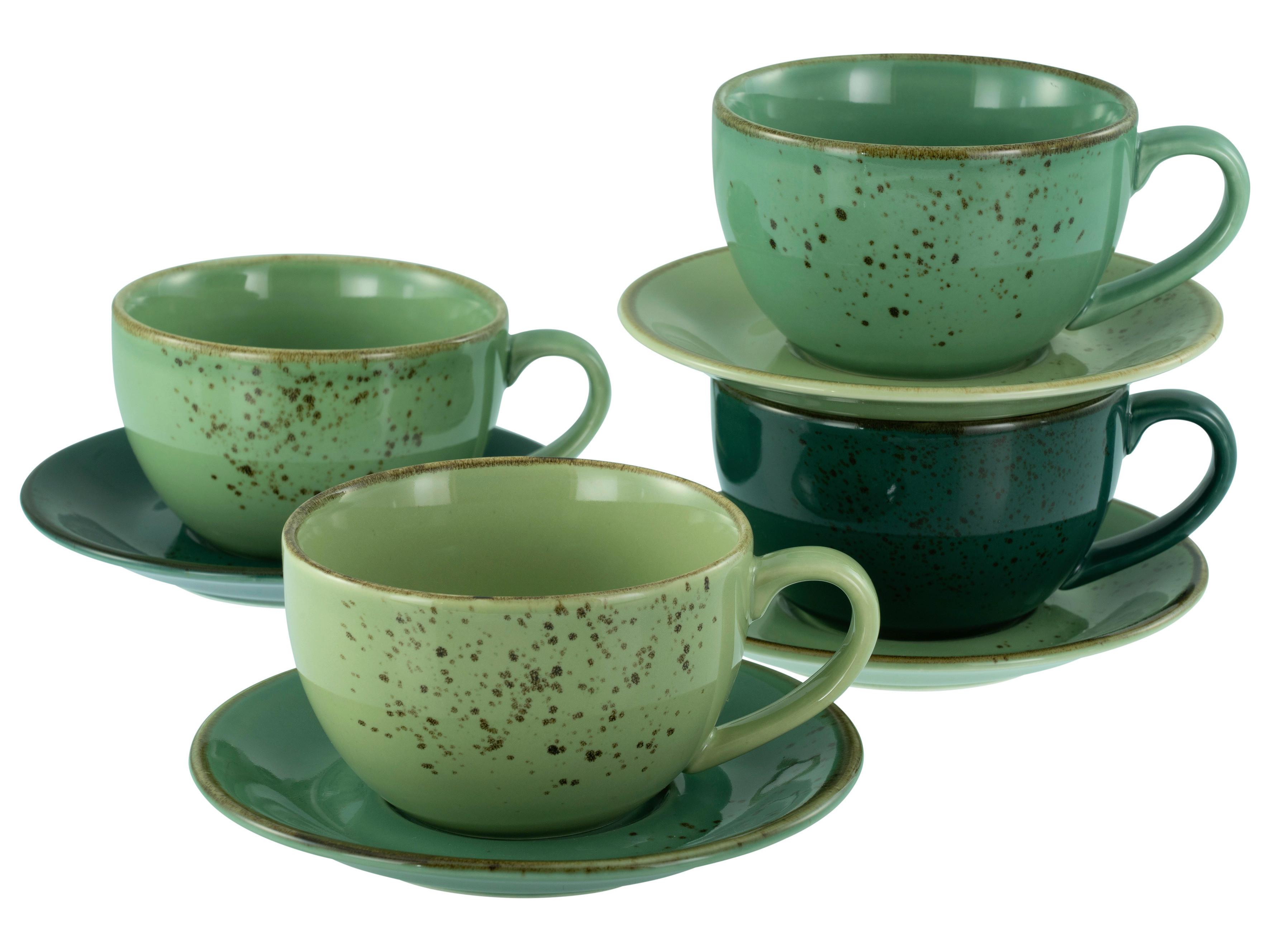 CreaTable Cappuccino-Set Nature Collection Green Life grün Steinzeug Nature Collection Green Life - grün - CreaTable