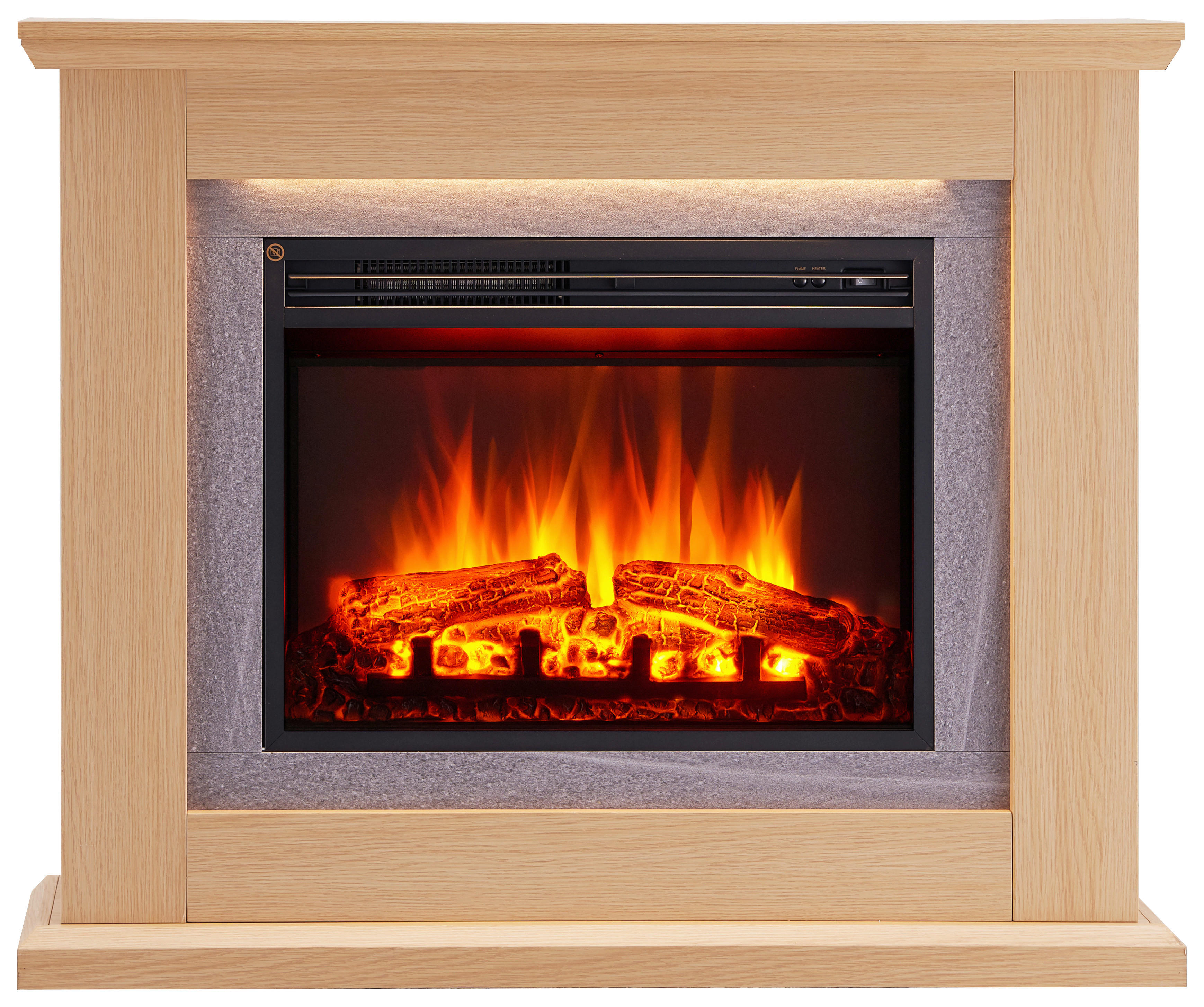 Balderia Elektrischer Kamin Kamin hellbraun MDF B/H/T: ca. 100x84x25 cm Elek.-Kamin Charon EF378A-MT378A-NO - hellbraun (100,00/84,00/25,00cm) - Balderia