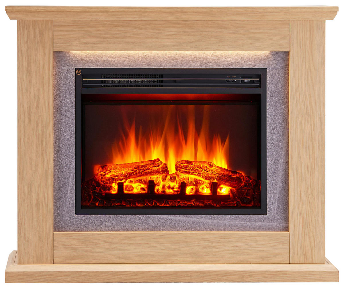 Balderia Elektrischer Kamin Kamin hellbraun MDF B/H/T: ca. 100x84x25 cm Elek.-Kamin Charon EF378A-MT378A-NO - hellbraun (100,00/84,00/25,00cm) - Balderia