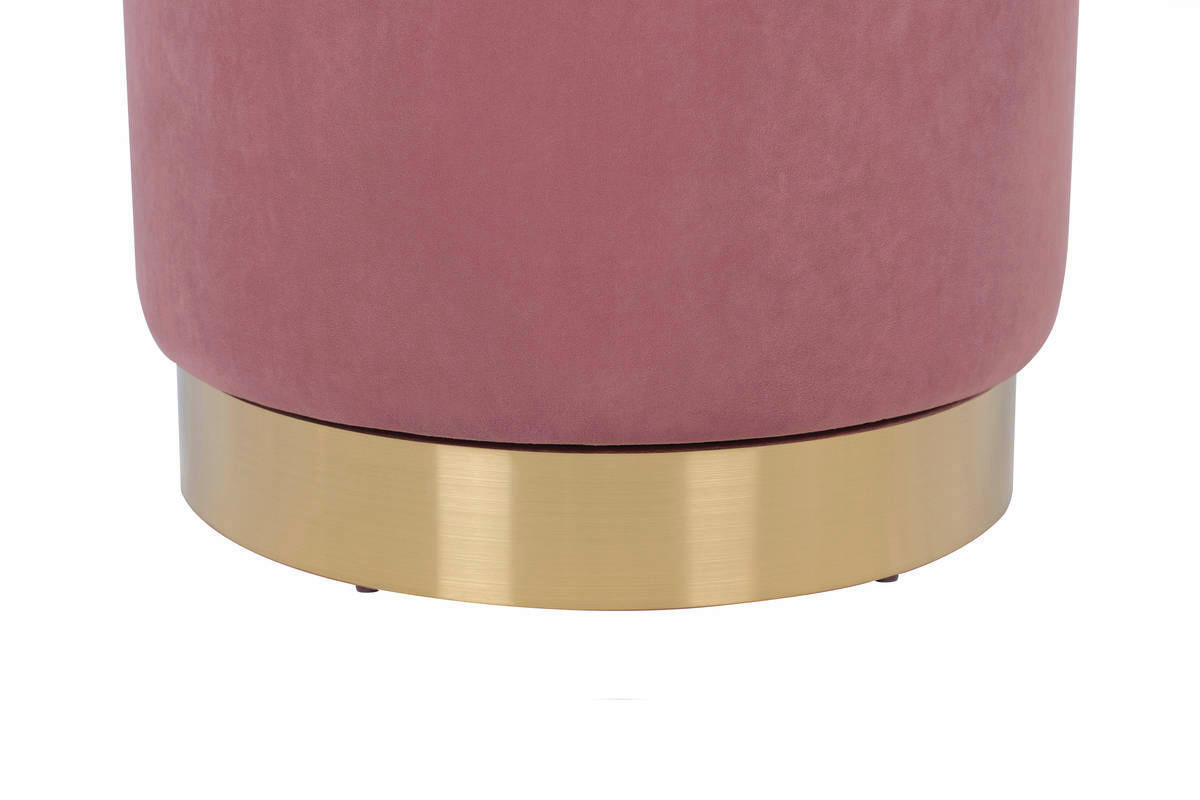 Hocker Viktor 100 altrosa Samt H/D: ca. 68x52 cm Viktor 100 - gold/altrosa (52,00/68,00cm) - 360 Living