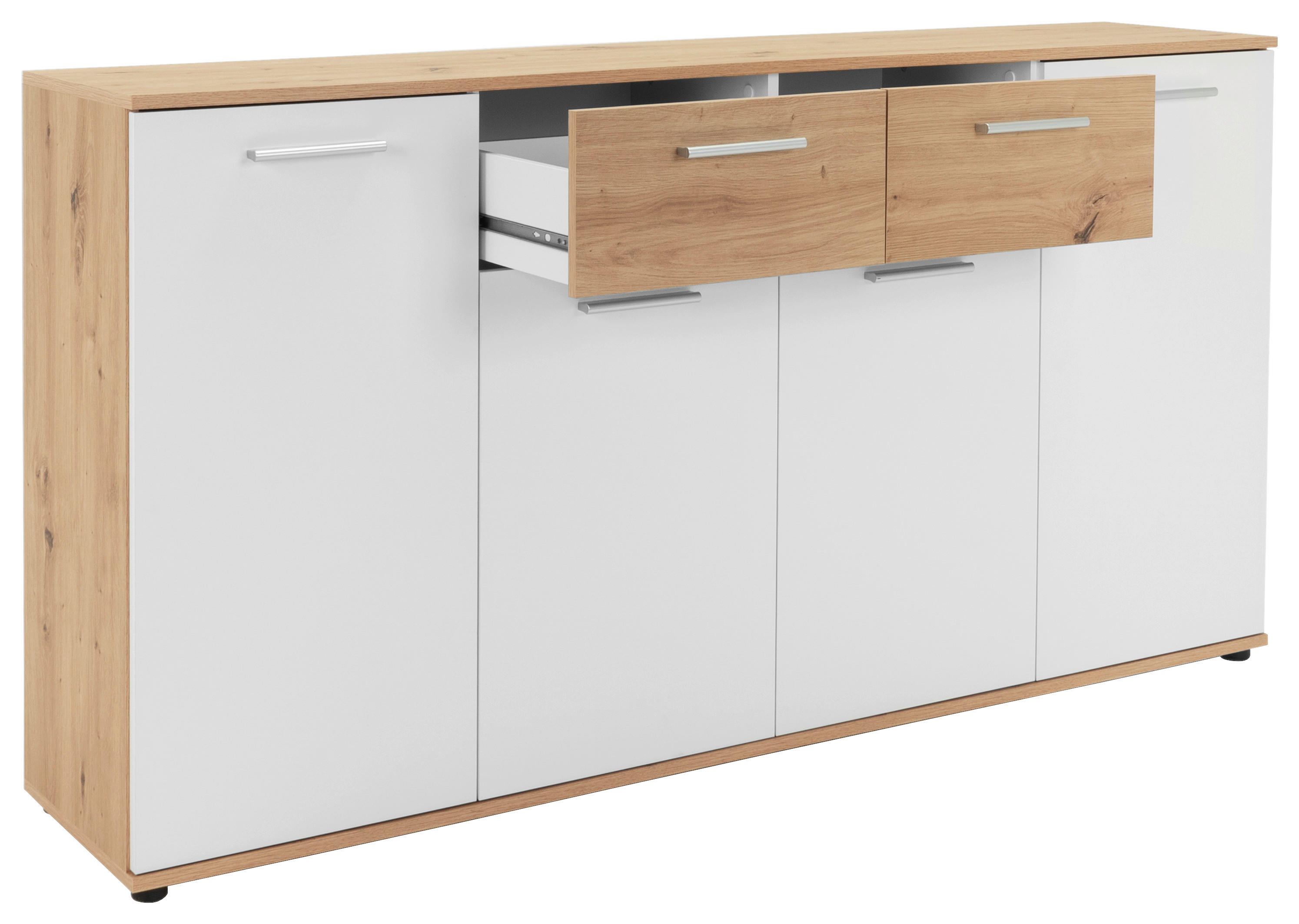 Kommode Jacky 3 B/H/T: ca. 160x85x35 cm Jacky 3 - Eiche/weiß (160,00/85,00/35,00cm)