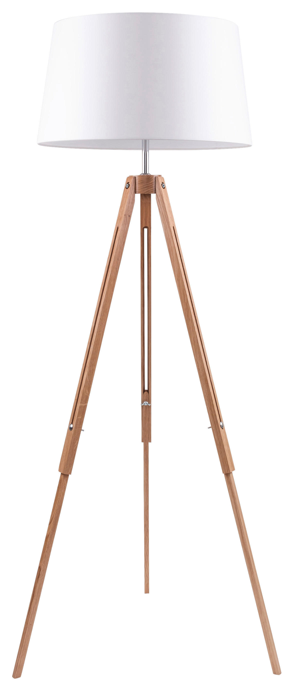 SPOT Light Stehleuchte SP-6021074  Tripod transparent Eiche weiß Holz Stoff B/H/L: ca. 67x158x61 cm E27 1 Brennstellen Tripod - Eiche/weiß (61,00/67,00/158,00cm) - SPOT Light