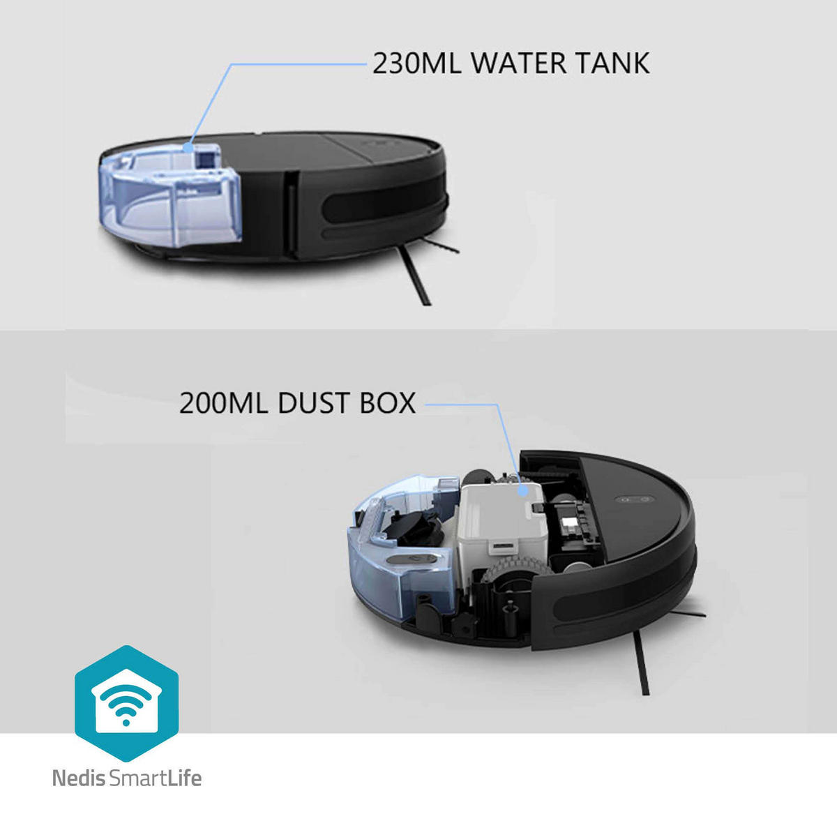 Nedis Roboter-Staubsauger schwarz Kunststoff B/H/L: ca. 32x7,8x0,3 cm SmartLife - schwarz (0,30/32,00/7,80cm) - Nedis