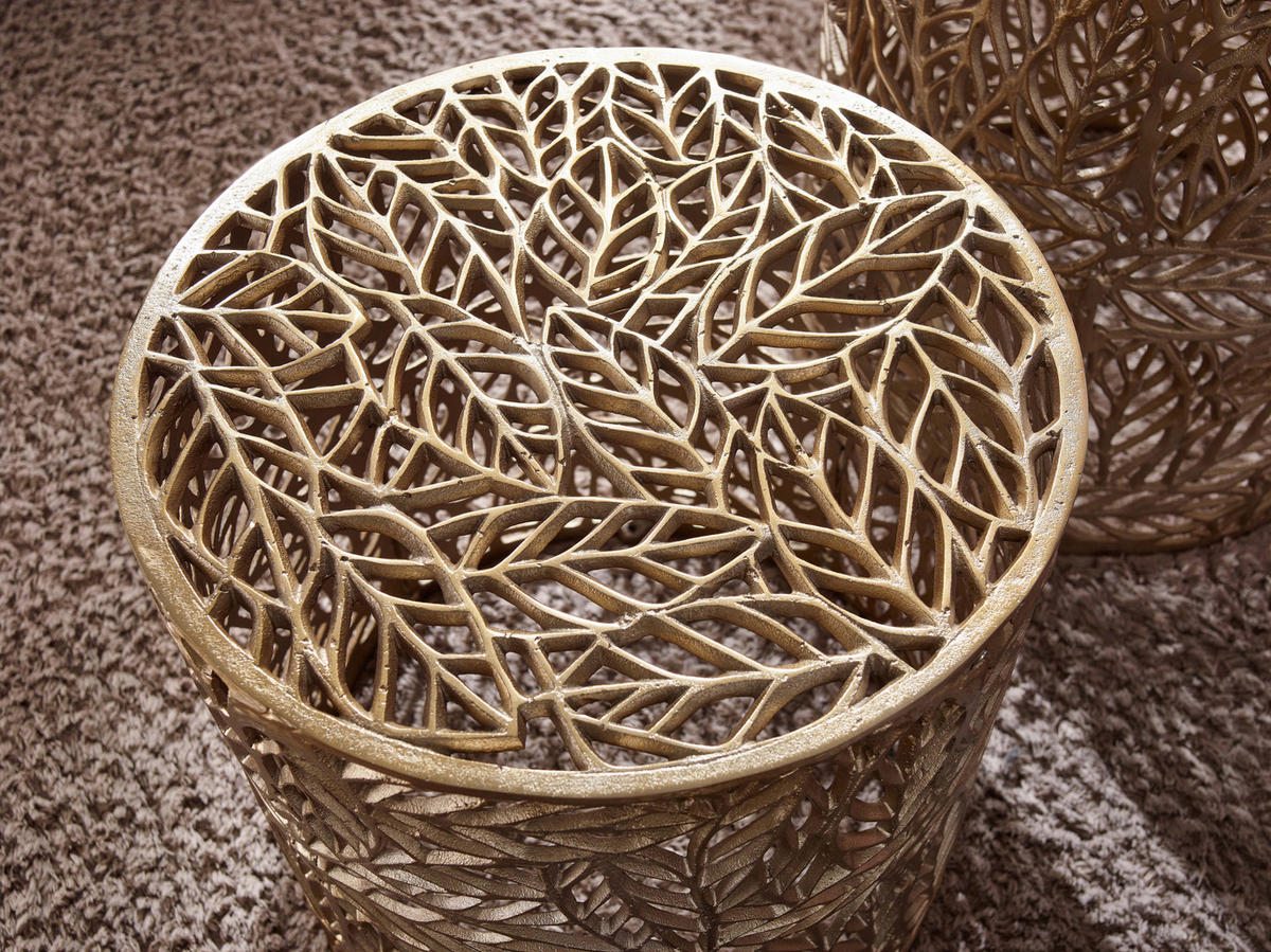 Beistelltisch 2er.-Set. gold B/H/T: ca. 41x42x41 cm 2er.-Set. - gold (41,00/42,00/41,00cm) - Wohnling