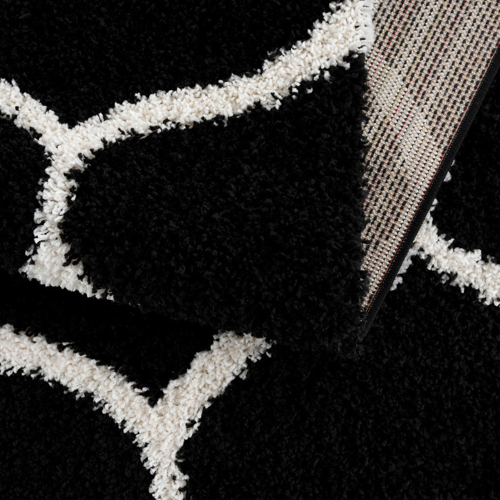 Thumbnail - Sanat Hochflorteppich MADRID schwarz D: ca. 80 cm