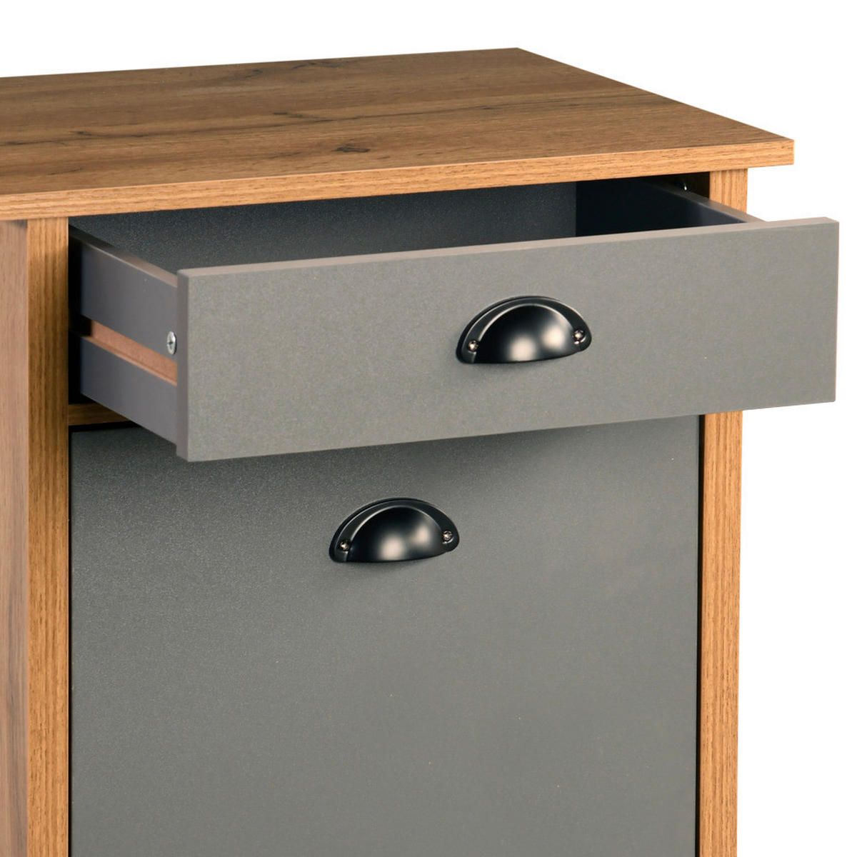 Kesper Küchenwagen Oak Holz B/H/T: ca. 50x79x37 cm Küchenwagen_inkl.Abfalleimer - Oak (50,00/79,00/37,00cm) - Kesper