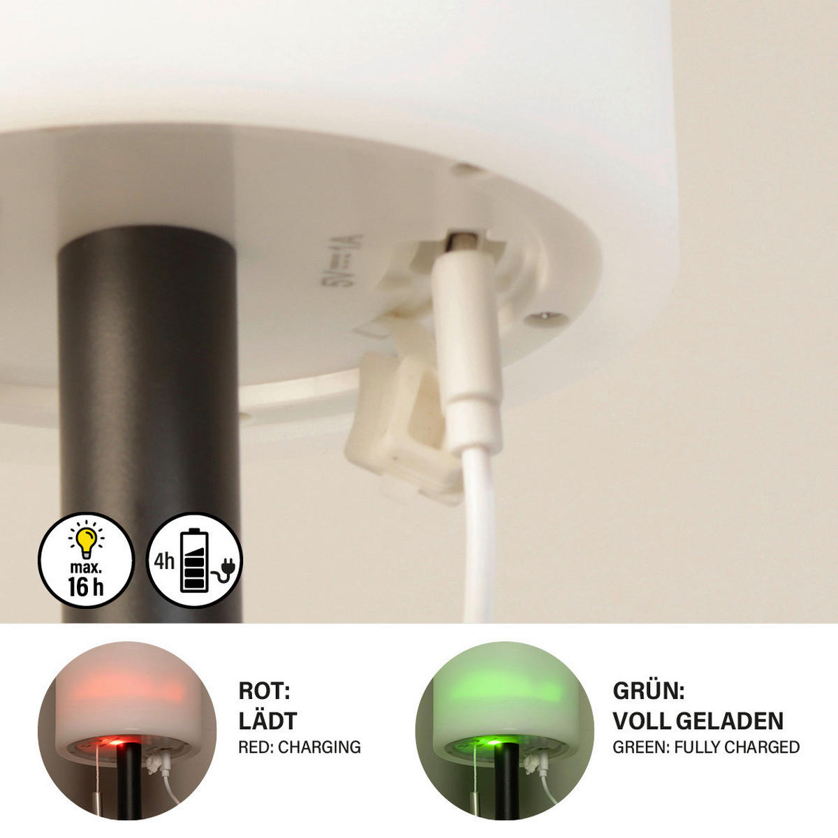 LED-Außenleuchte 850246 Larino anthrazit weiß H/D: ca. 28x12 cm Larino - weiß/anthrazit (12,00/28,00cm) - easy! by FHL