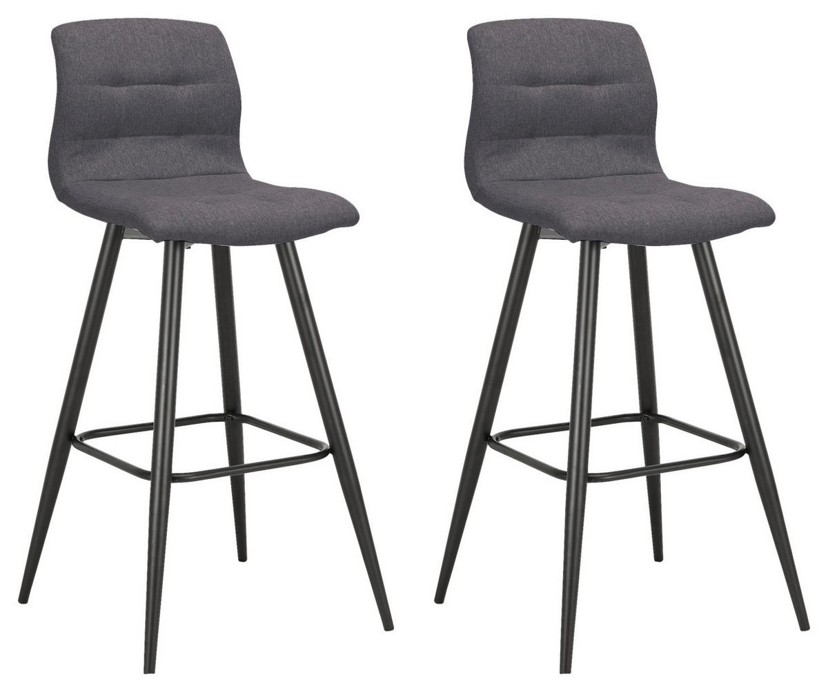 Barhocker SIMONE  2er-Set anthrazit schwarz Webstoff Metall B/H/T: ca. 42x103x51 cm SIMONE  2er-Set - schwarz/anthrazit (42,00/103,00/51,00cm) - byLIVING