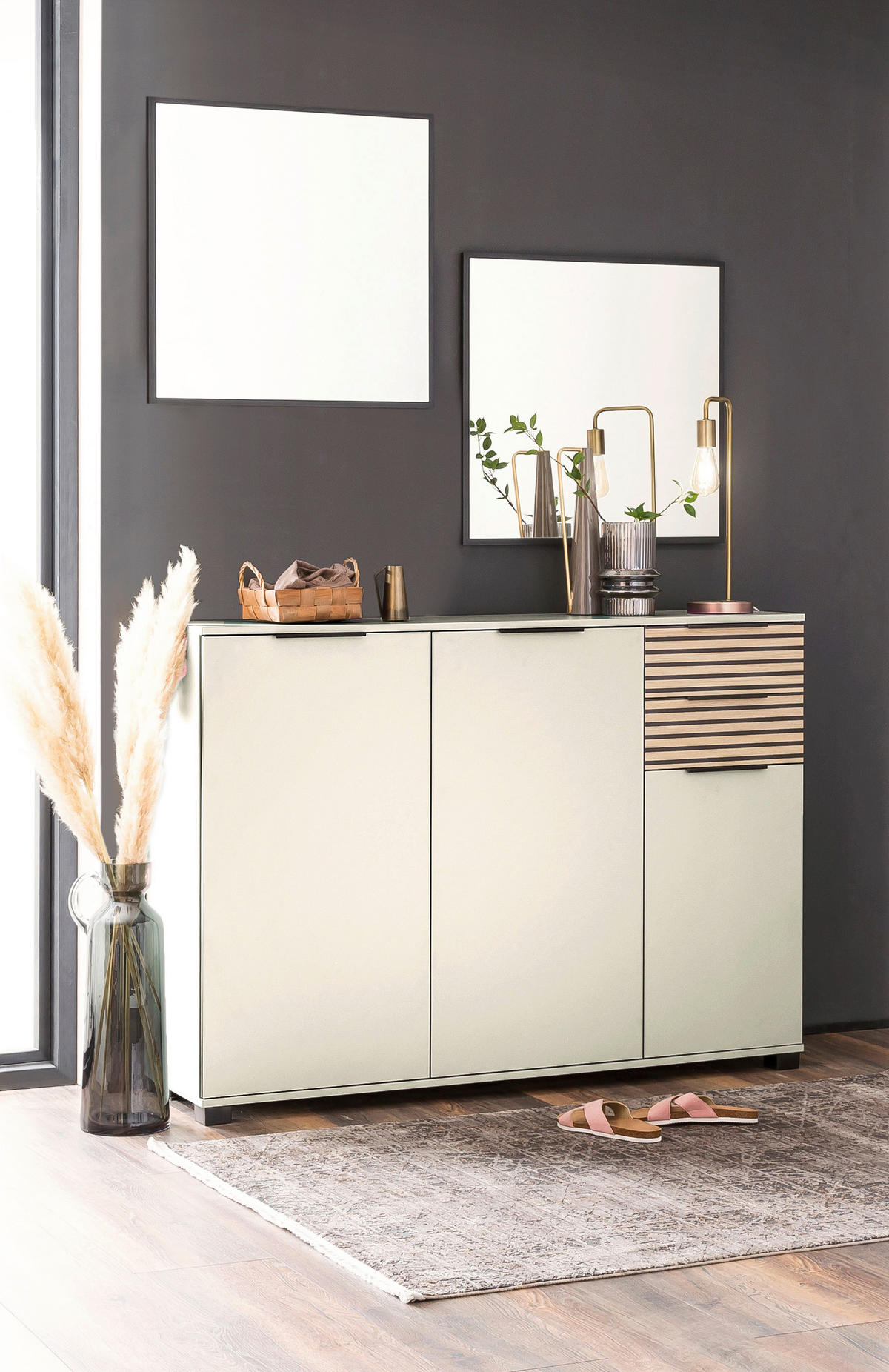 Schuhschrank Alexa creme beige B/H/T: ca. 141,9x105,5x35 cm Alexa - beige/creme (141,90/105,50/35,00cm) - Möbelpartner