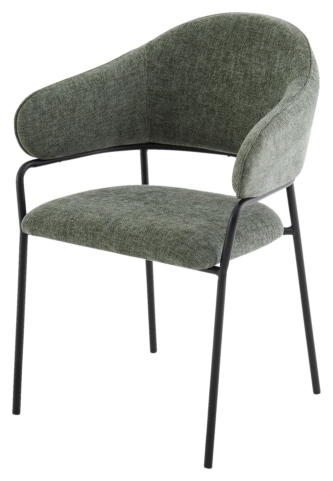 Stuhl CURVE schwarz grün Metall Stoff B/H/T: ca. 60x86x58 cm CURVE - schwarz/grün (60,00/86,00/58,00cm) - byLIVING