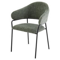 Stuhl CURVE schwarz grün Metall Stoff B/H/T: ca. 60x86x58 cm CURVE - schwarz/grün (60,00/86,00/58,00cm) - byLIVING