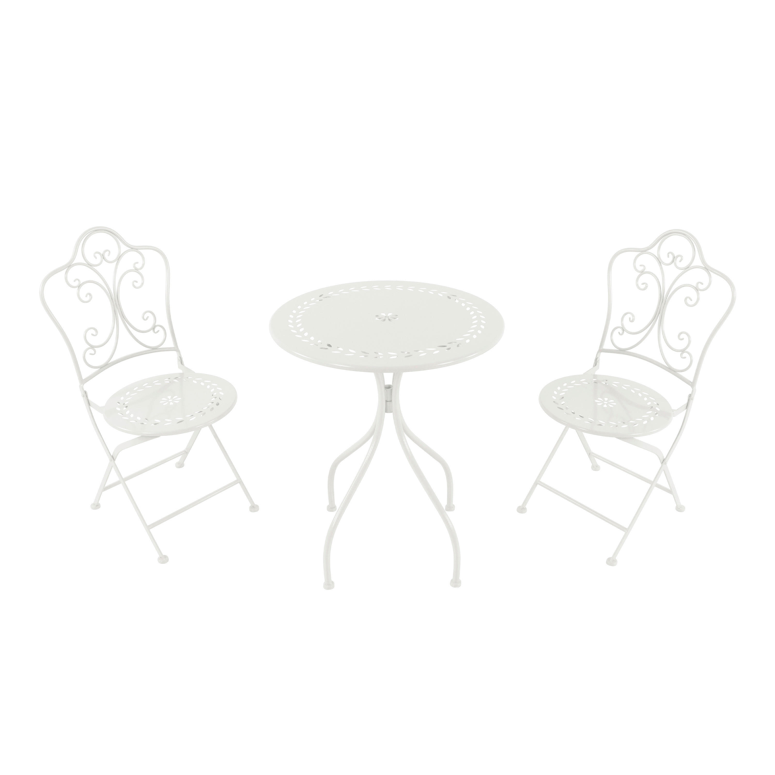 AXI Outdoor Living Bistroset Marilo weiß Metall B/H/L: ca. 60x92x60 cm Marilo - weiß (60,00/60,00/92,00cm) - AXI Outdoor Living