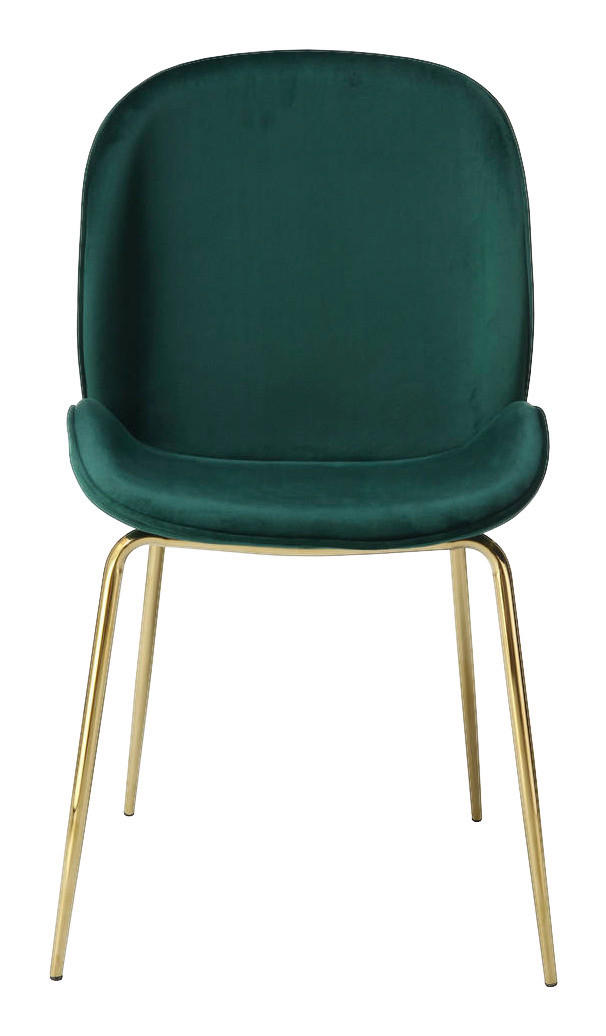 Stuhl Charlize 100 2er grün Microfaser B/H/T: ca. 48x87x59 cm Charlize 100 2er - messing/grün (48,00/87,00/59,00cm) - 360 Living
