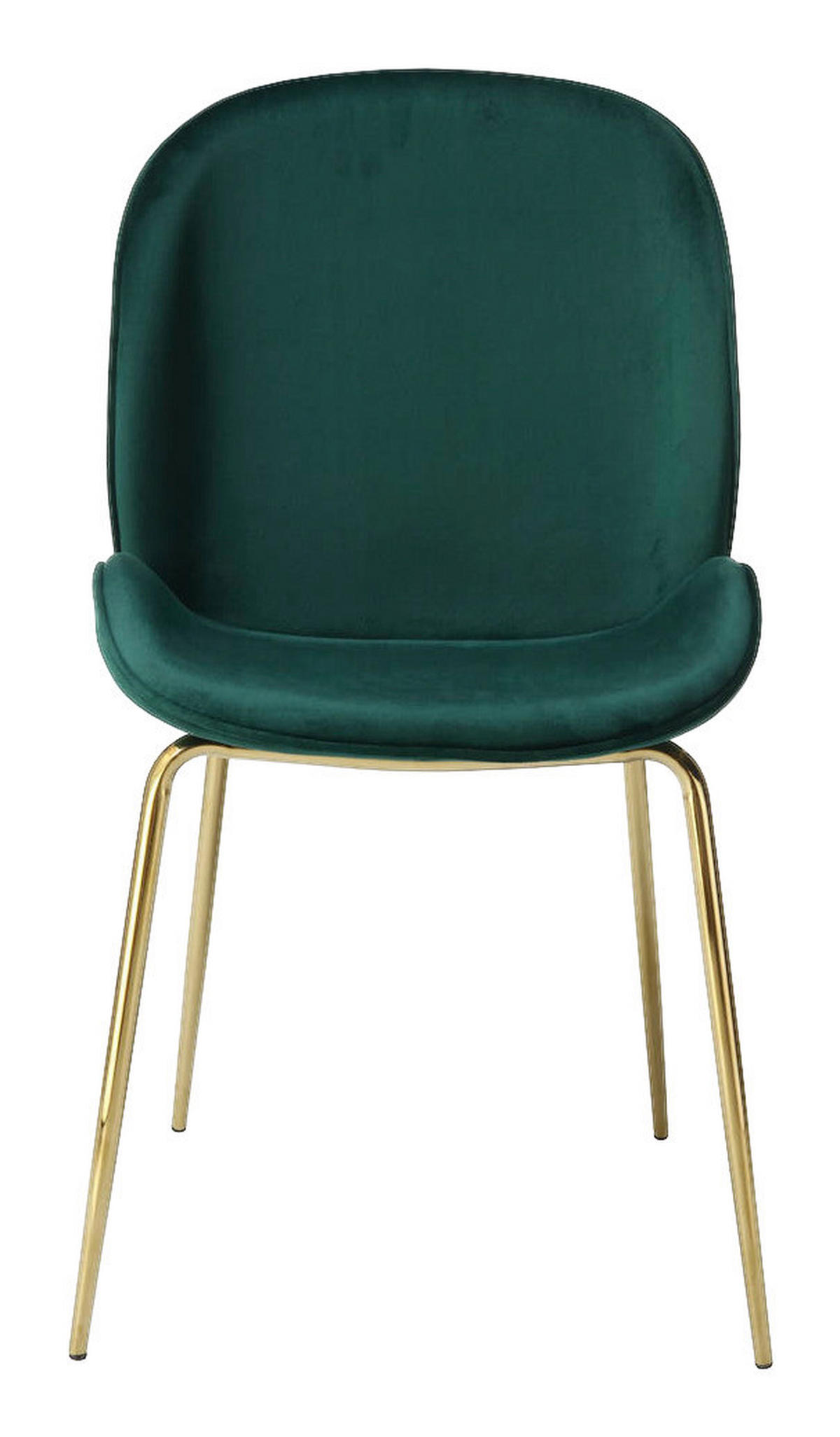 Stuhl Charlize 100 2er grün Microfaser B/H/T: ca. 48x87x59 cm Charlize 100 2er - messing/grün (48,00/87,00/59,00cm) - 360 Living