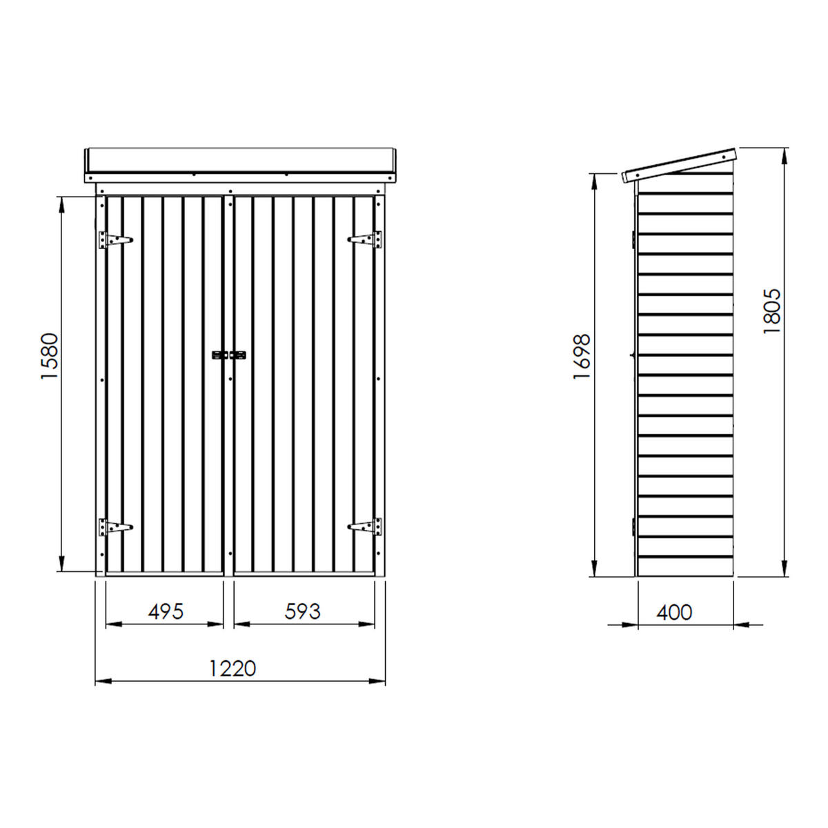 AXI Gartenschrank Olivier braun Holz B/H/T: ca. 122x180x40 cm Olivier - braun (122,00/180,00/40,00cm) - AXI