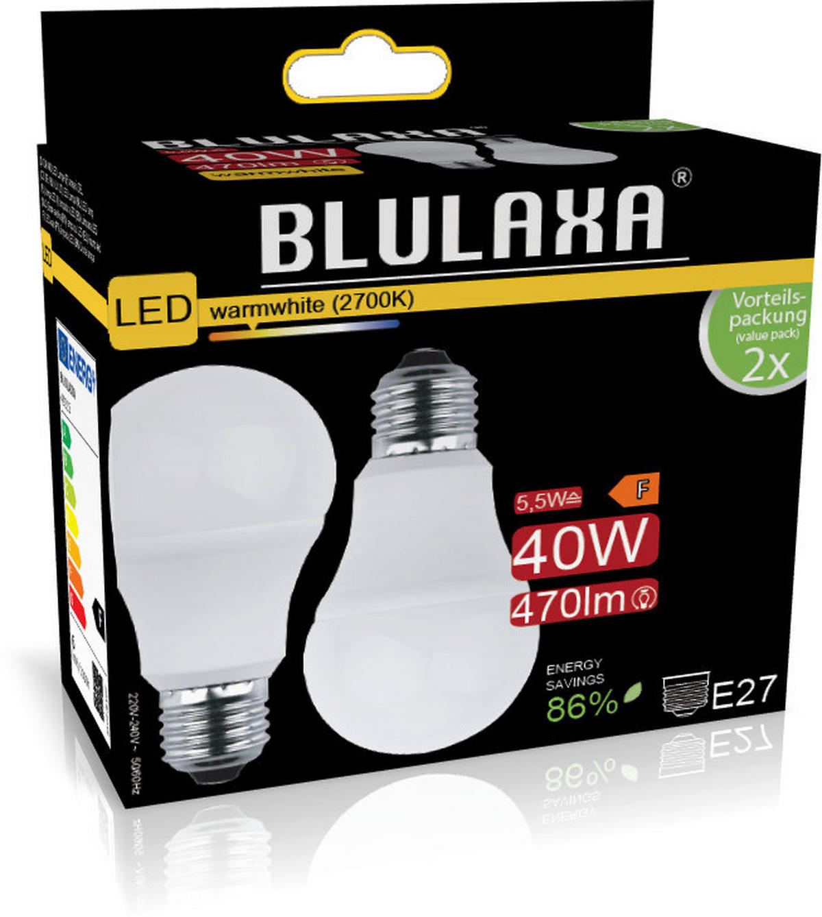 Leuchtmittel 49215 2er Pack E27 LED-Normallampe_2erPack E27 - weiß (6,00cm)