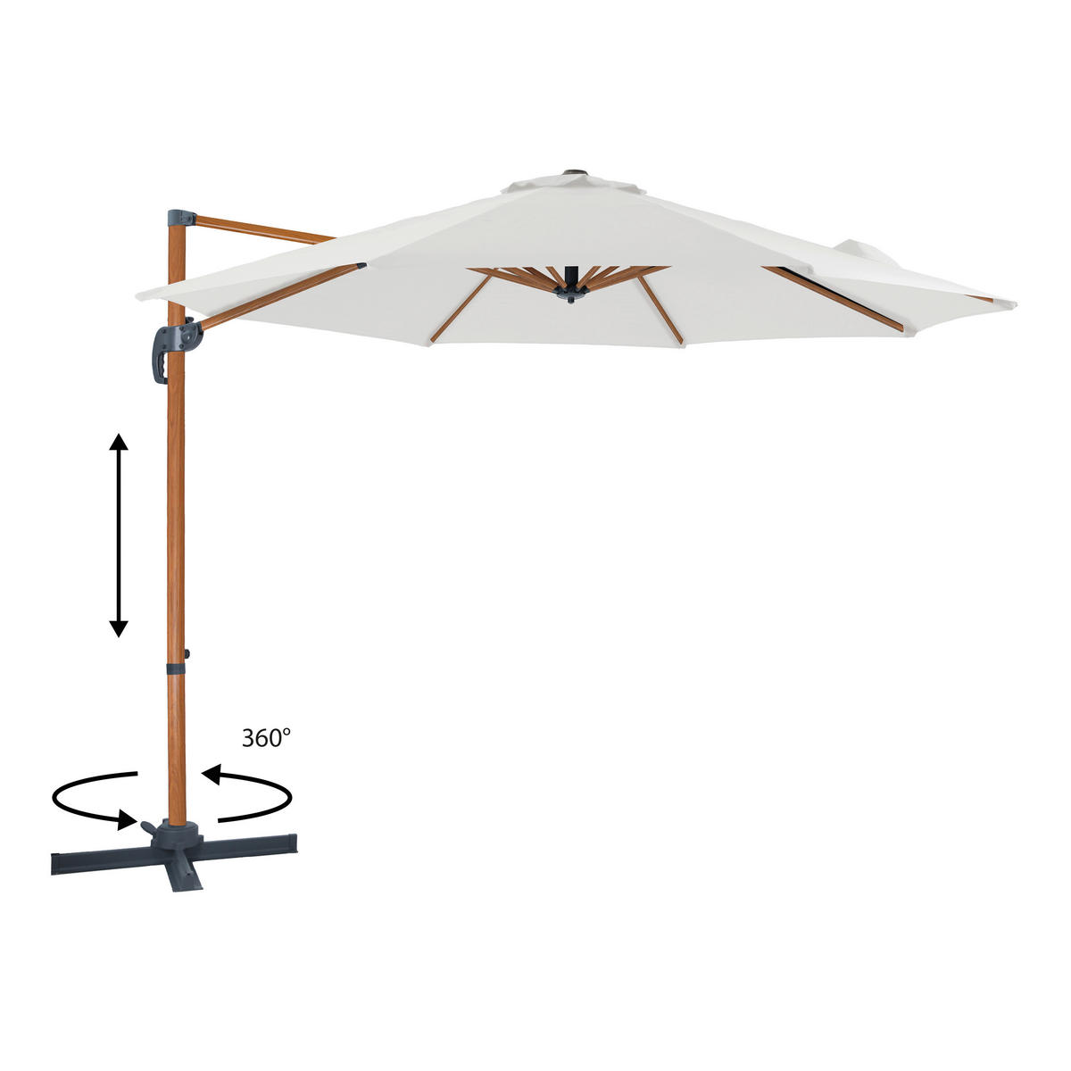 AXI Outdoor Living Ampelschirm Marisol braun Textil B/H/L: ca. 300x235x300 cm Marisol - braun/beige (300,00/300,00/235,00cm) - AXI Outdoor Living