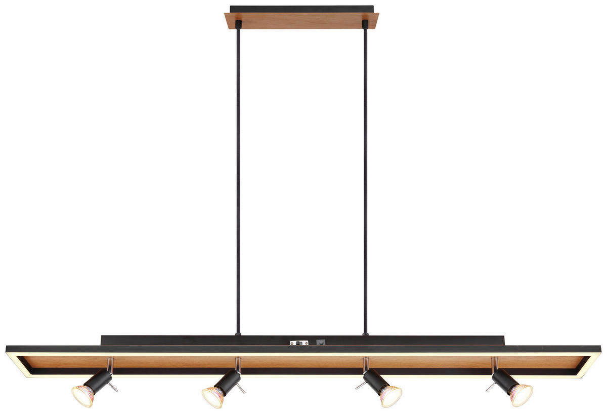 GLOBO Pendelleuchte 57034-4H Ida schwarz Opal Metall Kunststoff B/H/T: ca. 116x120x12 cm null 5 Brennstellen Ida - schwarz/Opal (116,00/120,00/12,00cm) - GLOBO