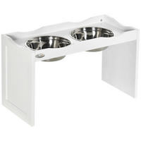 PawHut Hundenapf weiß Edelstahl B/H/L: ca. 30x38x63 cm Hundenapf - weiß (63,00/30,00/38,00cm) - PawHut