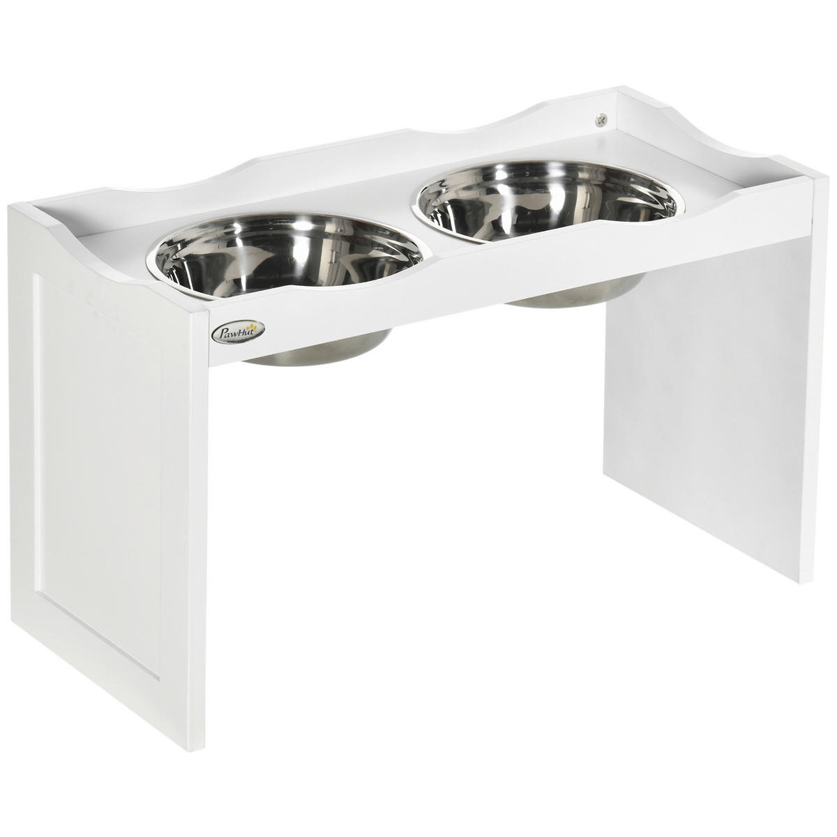 PawHut Hundenapf weiß Edelstahl B/H/L: ca. 30x38x63 cm Hundenapf - weiß (63,00/30,00/38,00cm) - PawHut