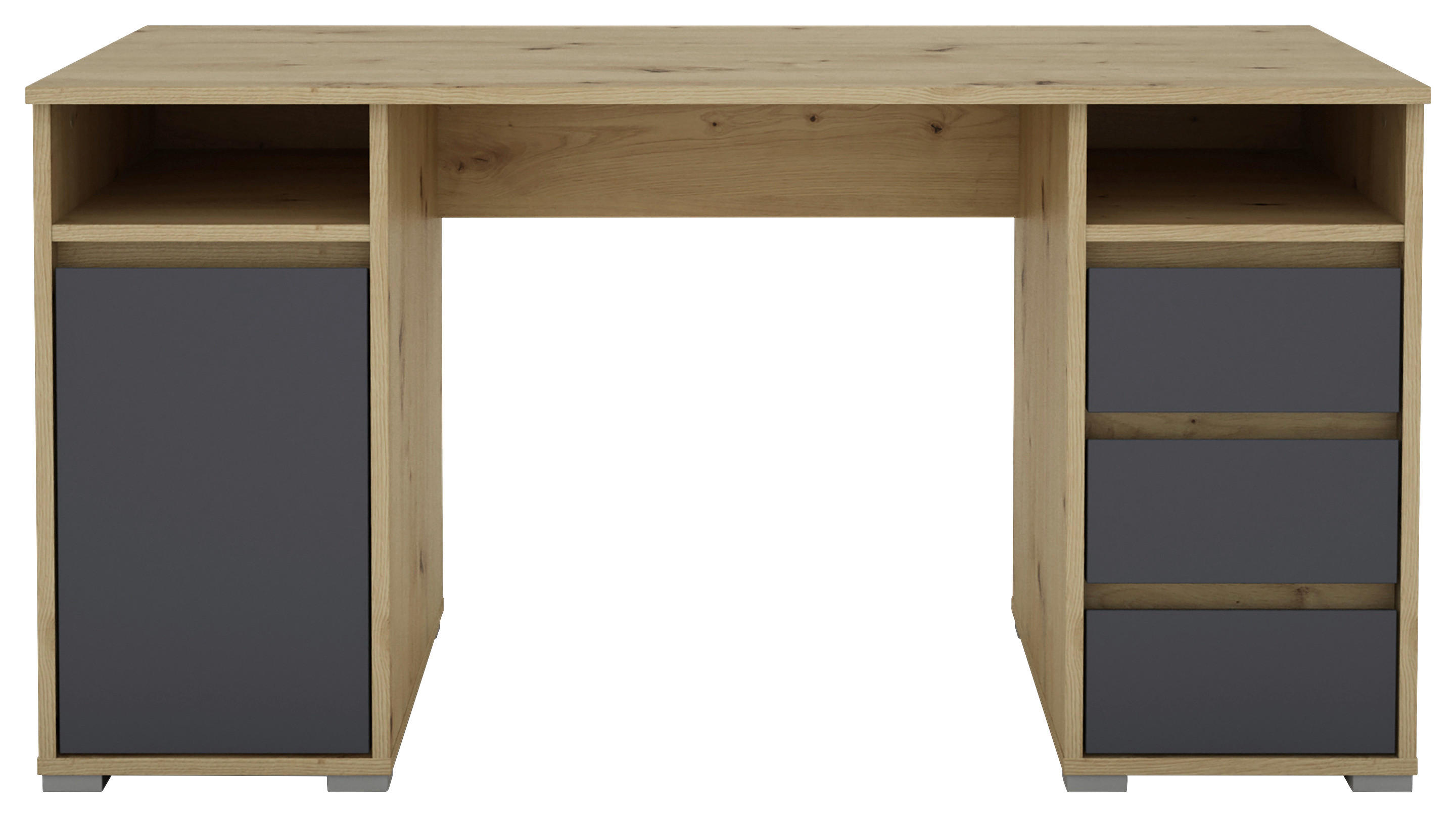 Schreibtisch LOBO Eiche Nachbildung anthrazit B/H/T: ca. 138x75x55 cm LOBO - Eiche/anthrazit (138,00/75,00/55,00cm) - byLIVING