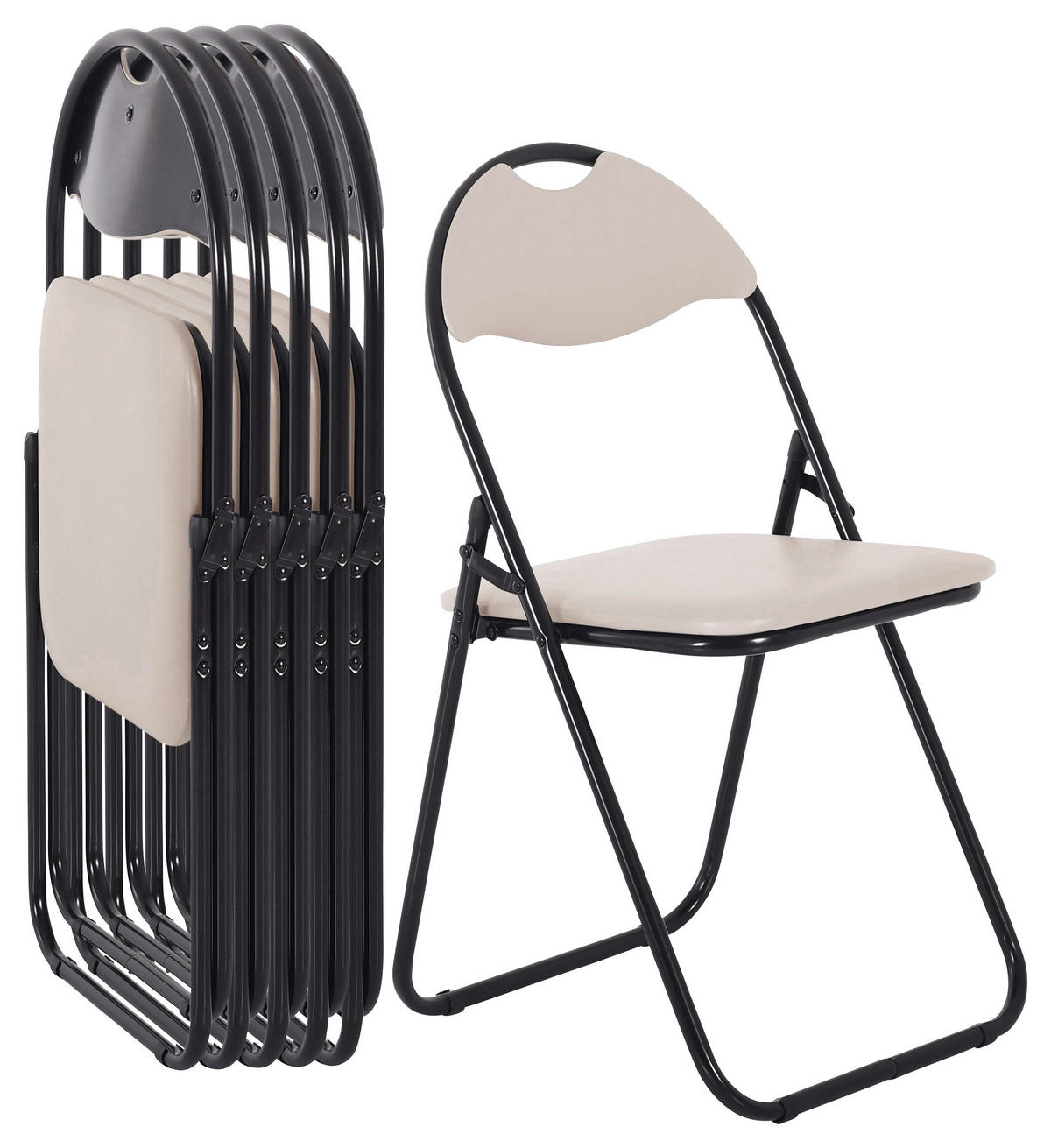 Klappstuhl Ben Cappuccino Kunstleder B/H/T: ca. 45x81x38 cm Ben - schwarz/Cappuccino (45,00/81,00/38,00cm)