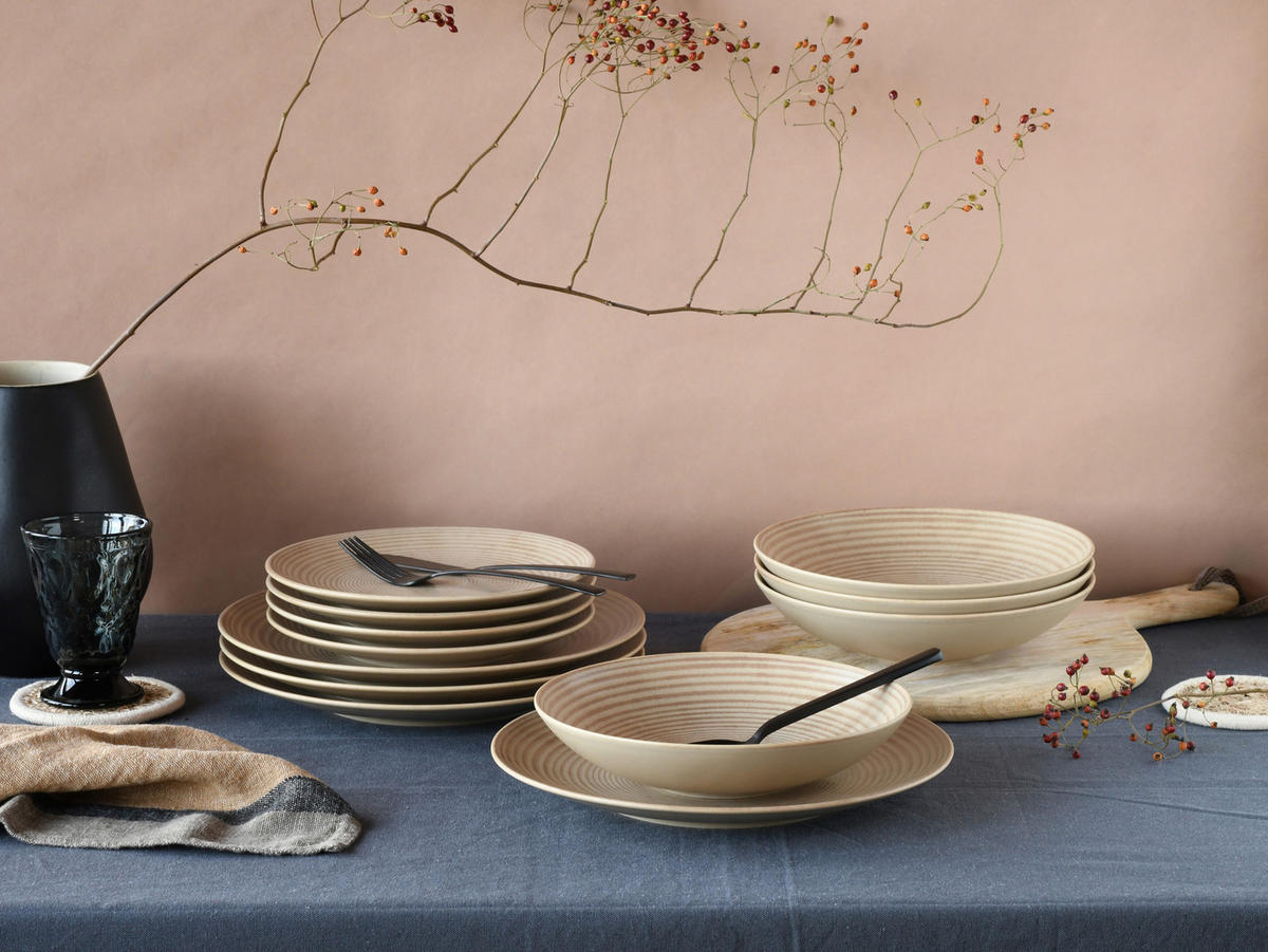 CreaTable Teller-Set Catania sand Steinzeug Catania - sand - CreaTable