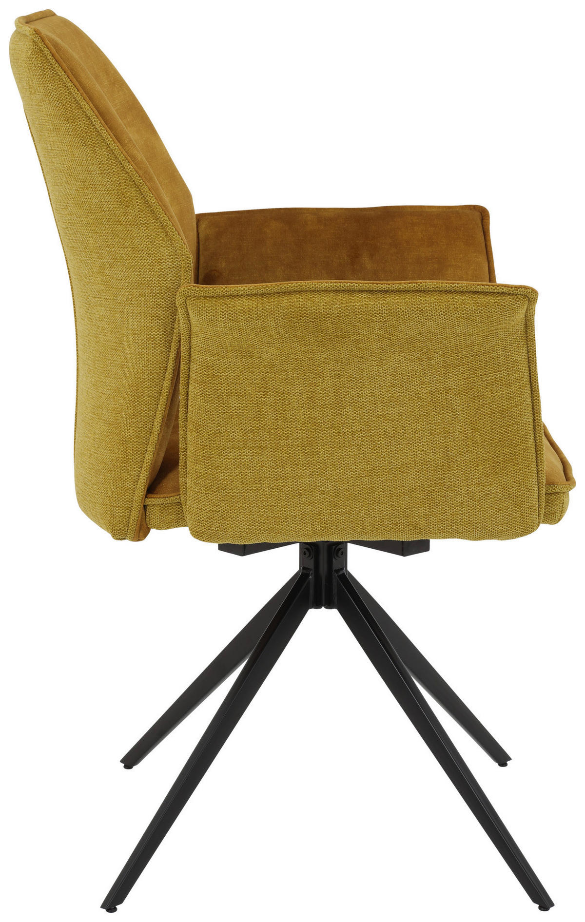 Armlehnstuhl 4er Set SUSANNE gold Vintage schwarz Webstoff Microfaser Metall B/H/T: ca. 65x92x64 cm 4er Set SUSANNE - gold/schwarz (65,00/92,00/64,00cm) - Hela