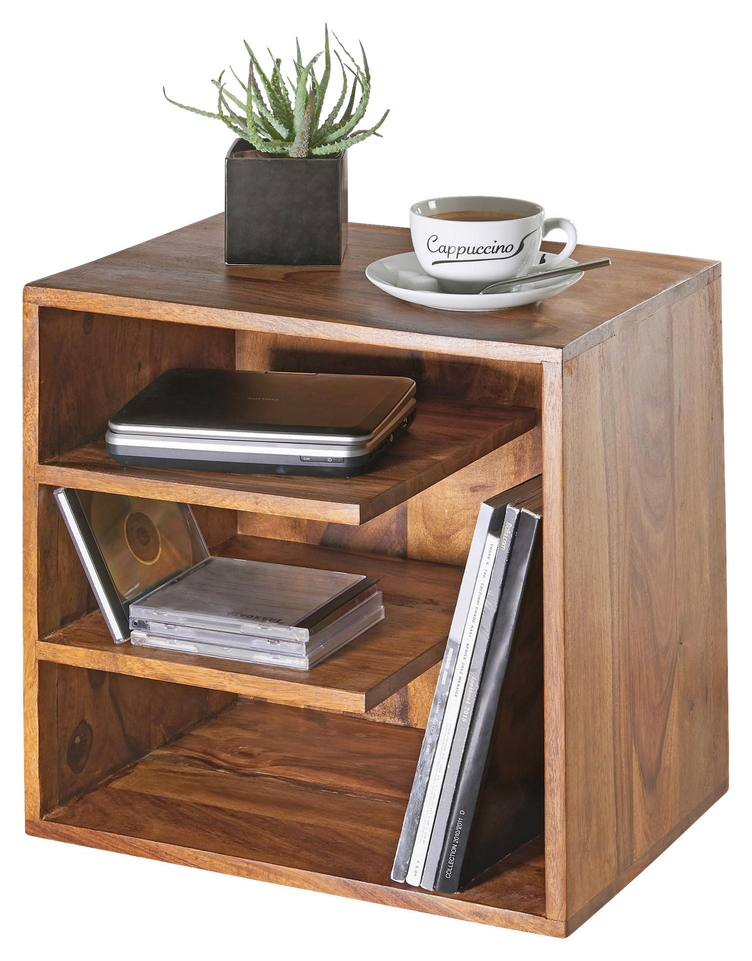 Beistelltisch natur Echtholz B/H/T: ca. 43x43x30 cm Beistelltisch - natur (43,00/43,00/30,00cm) - Wohnling