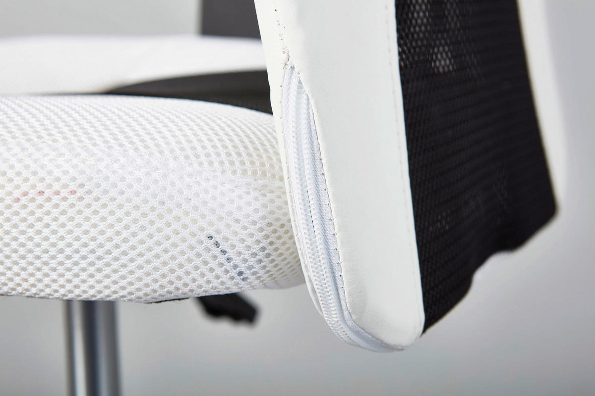 Drehstuhl Donny weiß schwarz Kunstleder Netzstoff Donny - weiß/schwarz (55,00/85,00/54,50cm) - Inter Link