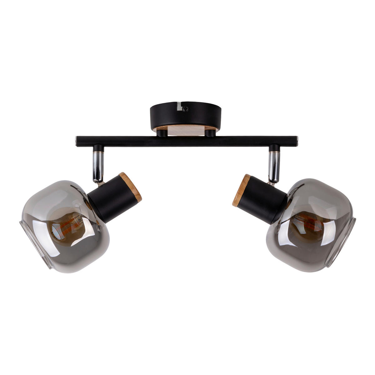 Näve Leuchten Spot schwarz Metall Glas B/H/T: ca. 40x20x10 cm E14 2 Brennstellen FUMOSO - schwarz (40,00/20,00/10,00cm) - Näve Leuchten