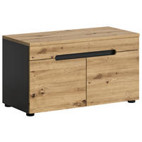 Sitzbank CANU edles Basaltgrau Nachbildung Eiche Artisan Nachbildung B/H/T: ca. 80x45x37 cm CANU - Eiche/edles Basaltgrau (80,00/45,00/37,00cm) - xonox.home