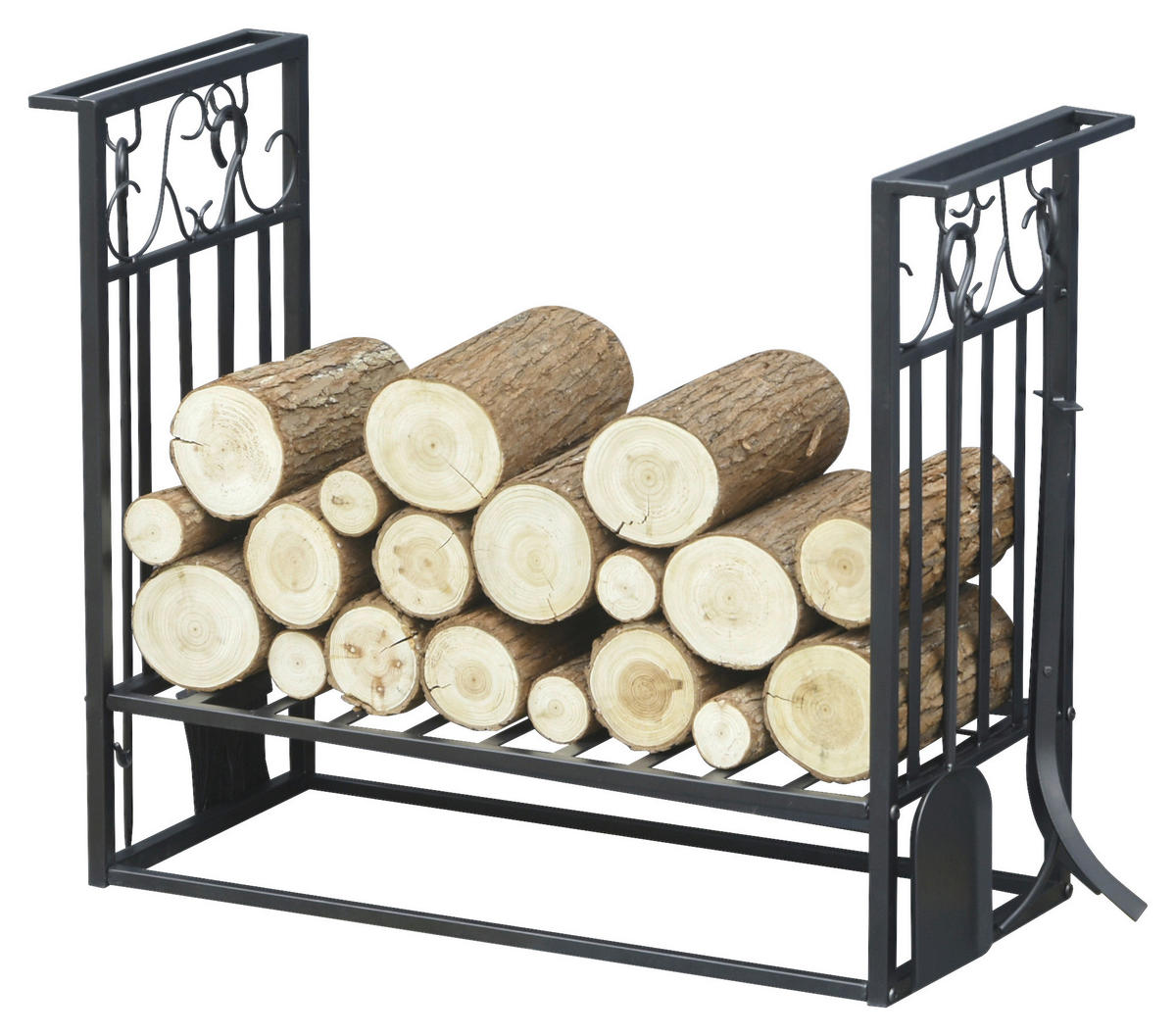 HOMCOM Kaminholzständer schwarz B/H/T: ca. 75x60x30 cm ca. 100 kg Kaminholzständer  MH842-163 - schwarz (75,00/60,00/30,00cm) - HOMCOM