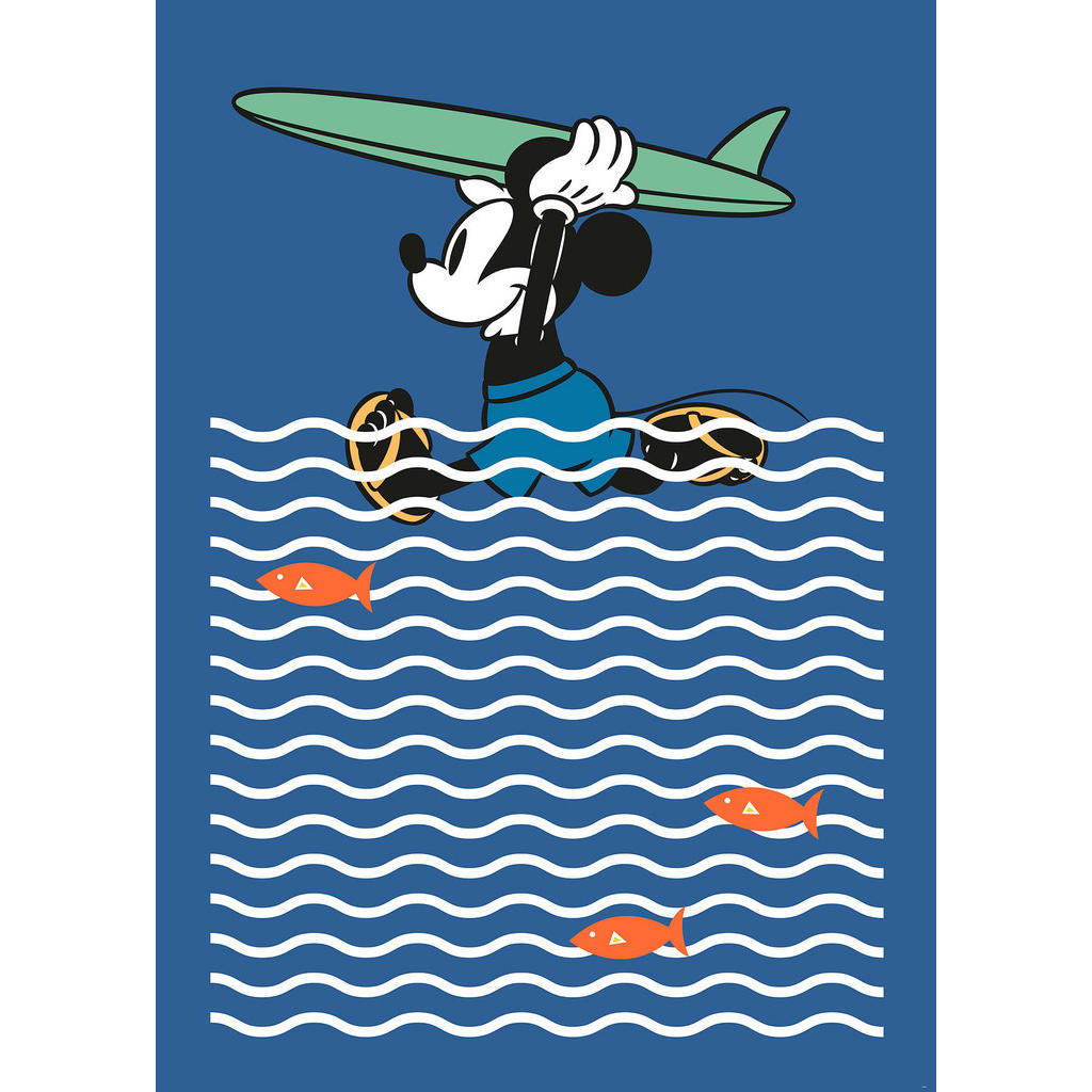 Komar Fototapete Mickey gone Surfin, glatt, Comic, mehrfarbig, (Packung)