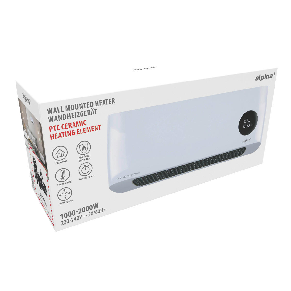 Alpina Heizlüfter weiß ca. 1000 W PTC-Wand-Heizlüfter - weiß - Alpina