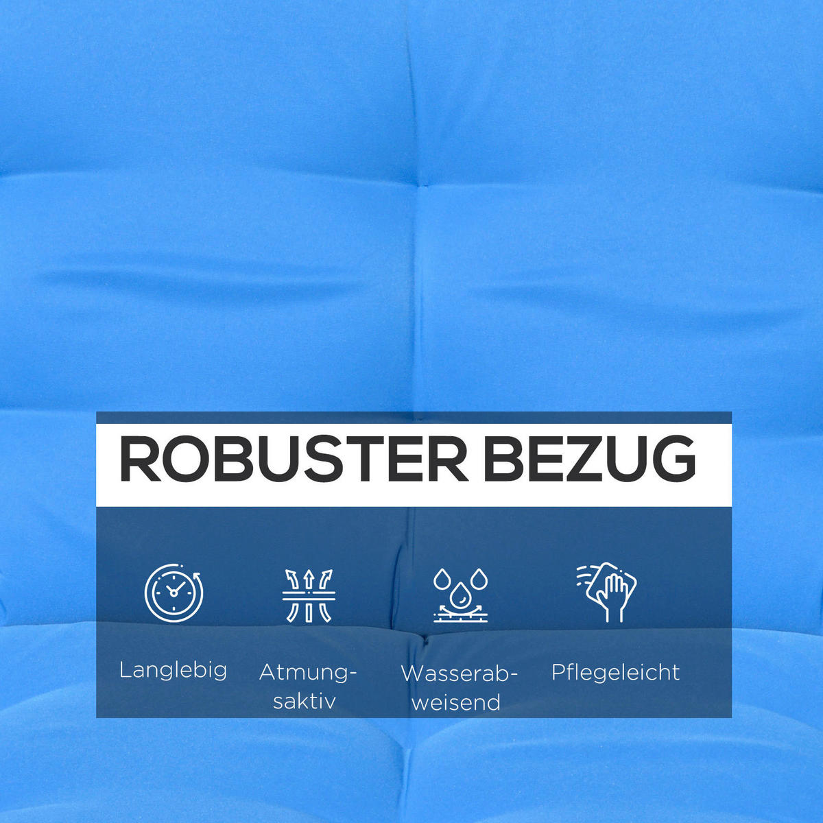 Outsunny Sitzkissen blau Polyester B/H/L: ca. 100x8x170 cm Sitzkissen - blau (170,00/100,00/8,00cm) - Outsunny