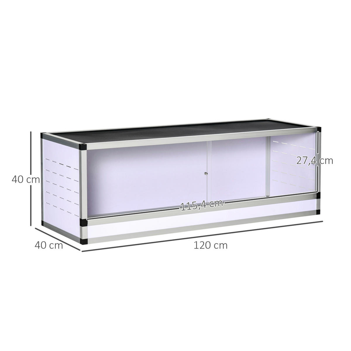 PawHut Terrarium silber Polyester B/H/L: ca. 40x120x40 cm Terrarium_für_Reptilien - weiß/schwarz (40,00/40,00/120,00cm) - PawHut